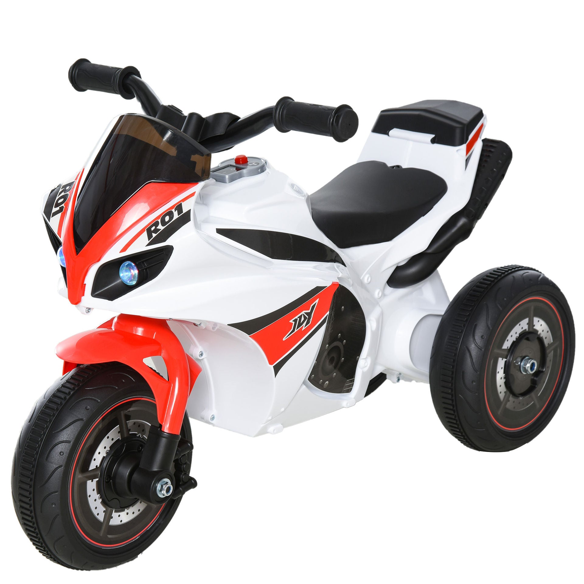 Nancy's Jari Balance Bike - Trottinette - Moteur Enfant - Musique Intégrée - Interactif - Blanc / Rouge