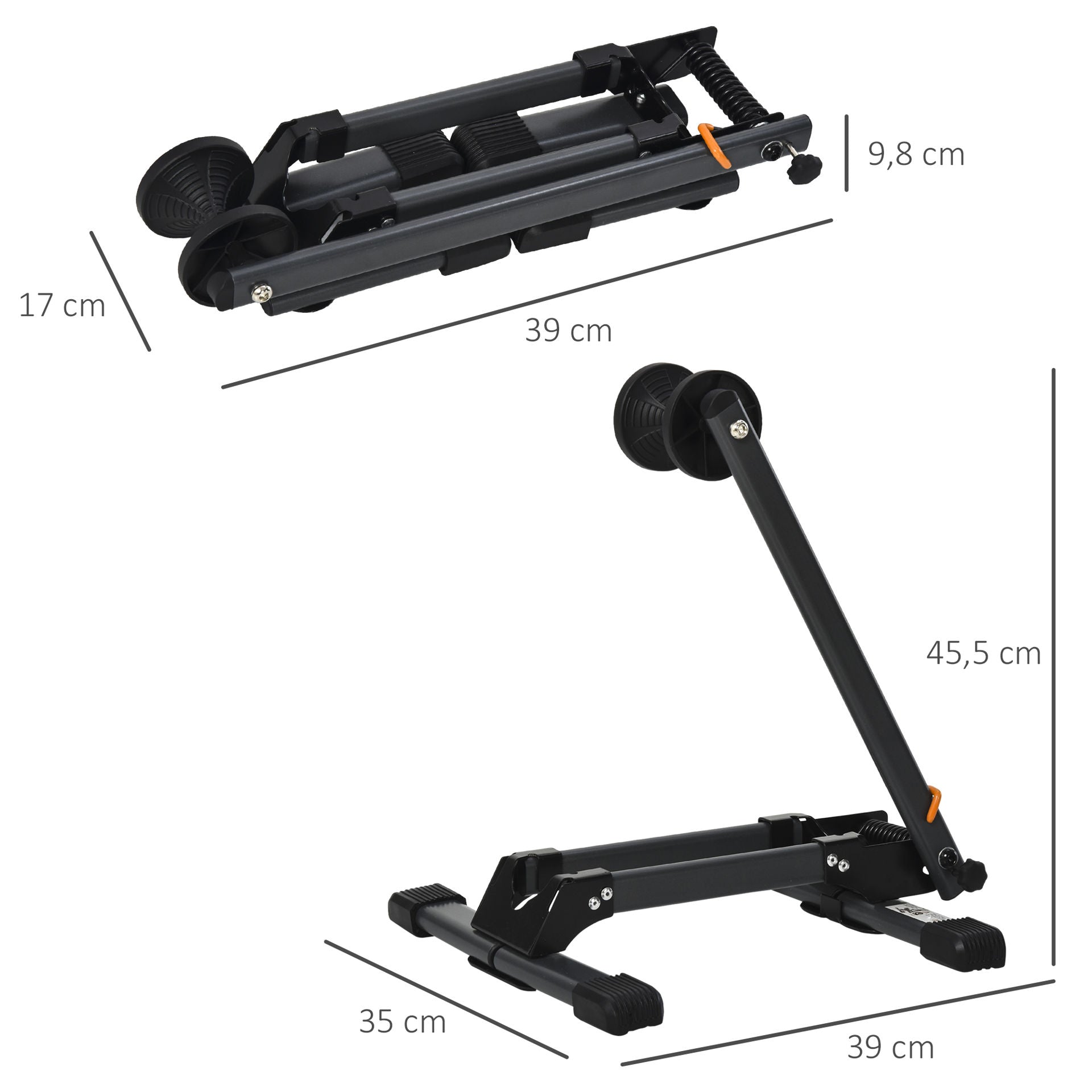 Nancy's Zibal Pond Universele Fietsstandaard Opvouwbaar - Zwart - Metaal, Nylon - 15,35 cm x 13,77 cm x 17,91 cm