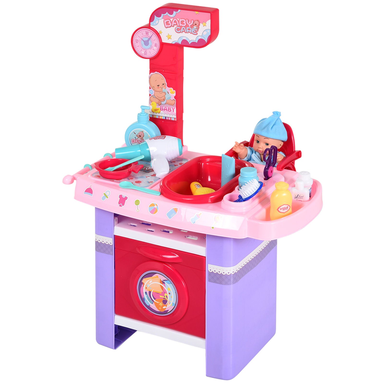 Nancy's Benque Doll Care Station - Roze - Pp, Abs - 20,47 cm x 12 cm x 28,34 cm