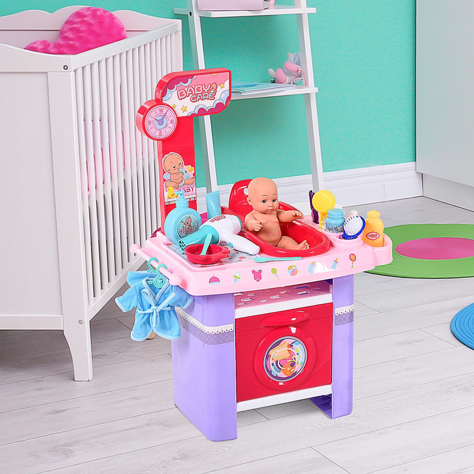 Nancy's Benque Doll Care Station - Roze - Pp, Abs - 20,47 cm x 12 cm x 28,34 cm