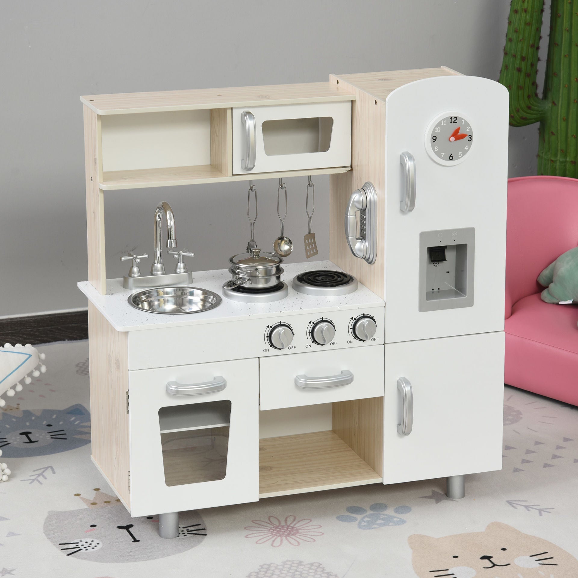 Cuisine pour enfants Nancy's Hellgate avec de nombreux accessoires - Blanc - Pin, Mdf - 30,31 cm x 11,81 cm x 32,28 cm