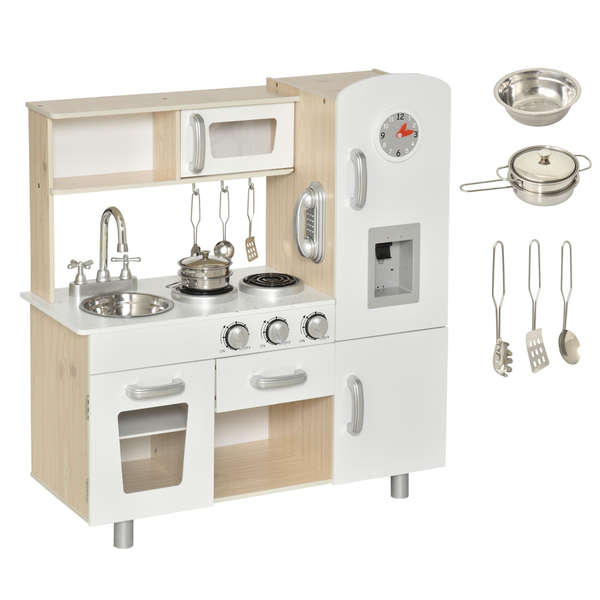 Cuisine pour enfants Nancy's Hellgate avec de nombreux accessoires - Blanc - Pin, Mdf - 30,31 cm x 11,81 cm x 32,28 cm