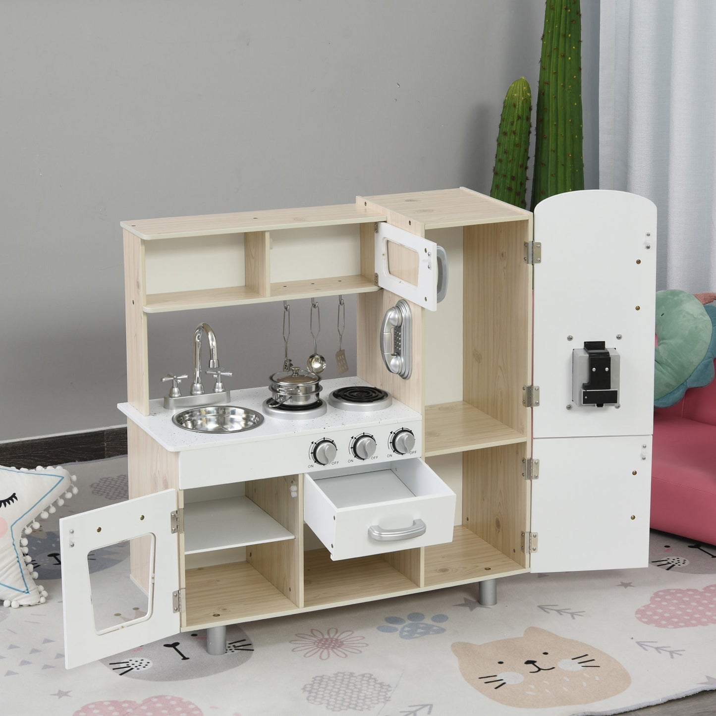 Nancy's Hellgate Kinderkeuken Met Veel Accessoires - Wit - Grenen, Mdf - 30,31 cm x 11,81 cm x 32,28 cm