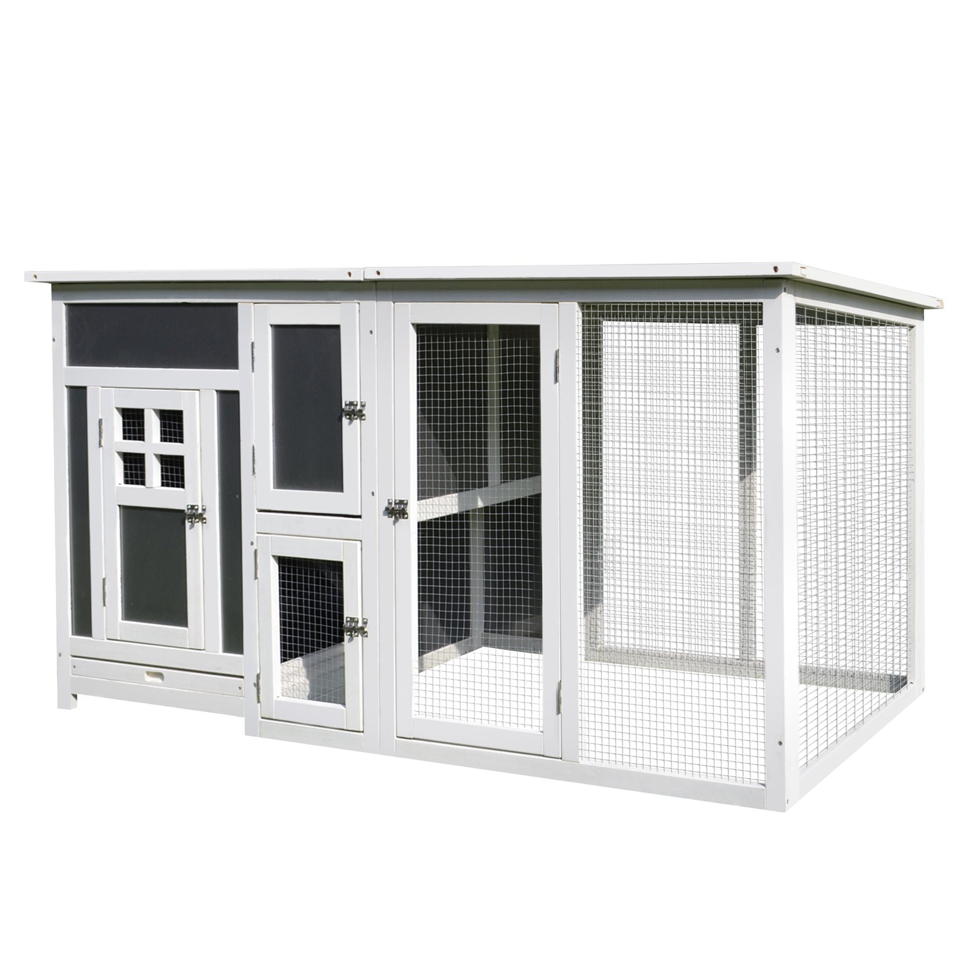 Nancy's Resumadero Kippenhok - Grijs, Wit - Spar - 62,99 cm x 29,52 cm x 31,49 cm