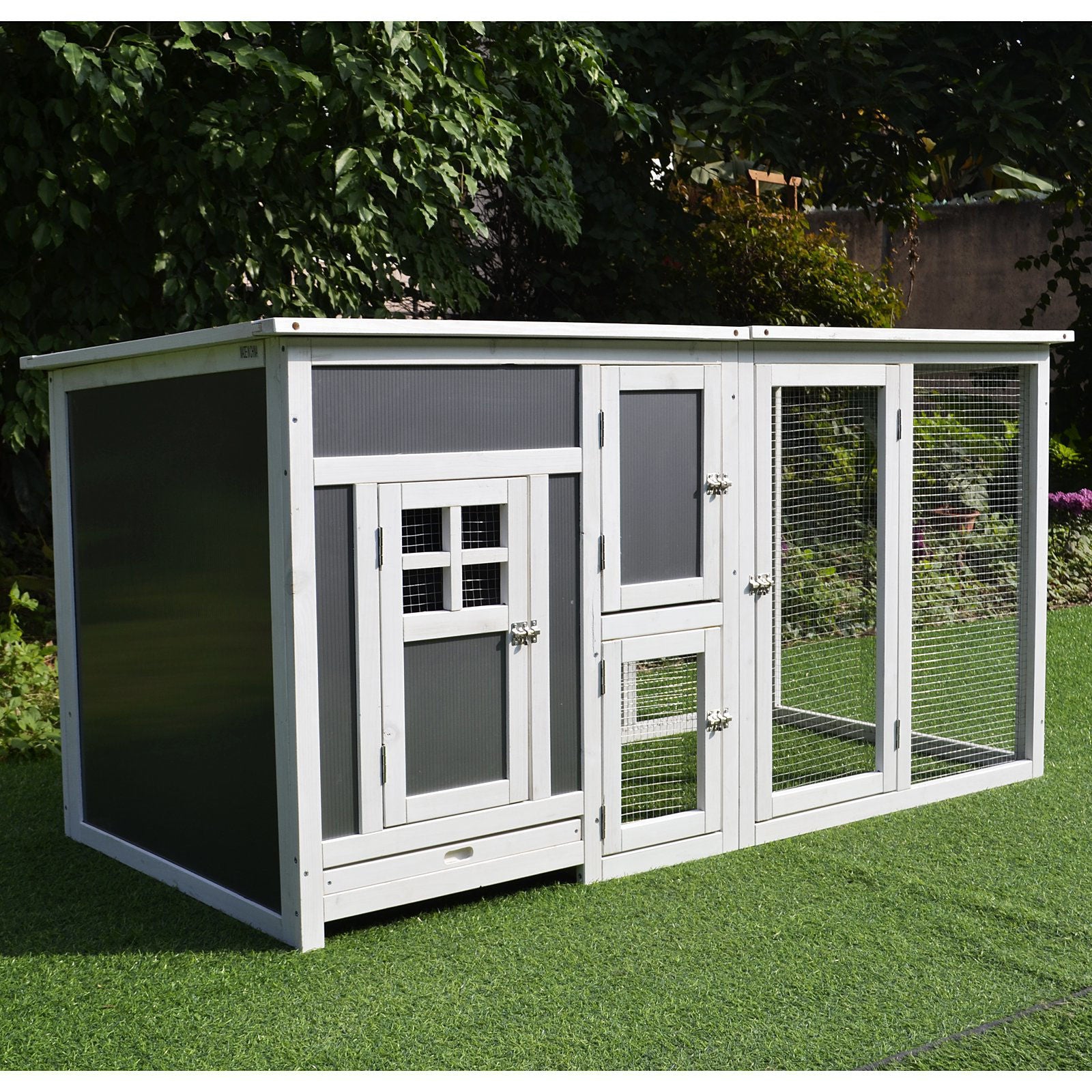Nancy's Resumadero Kippenhok - Grijs, Wit - Spar - 62,99 cm x 29,52 cm x 31,49 cm
