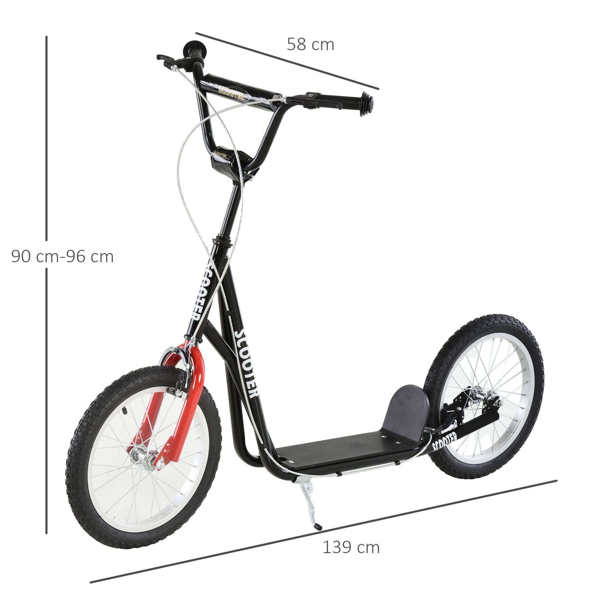 Nancy's Santa Rosa Scooter - Black - Steel, Alumminum, Rubber - 54.72 cm x 22.83 cm x 37.79 cm