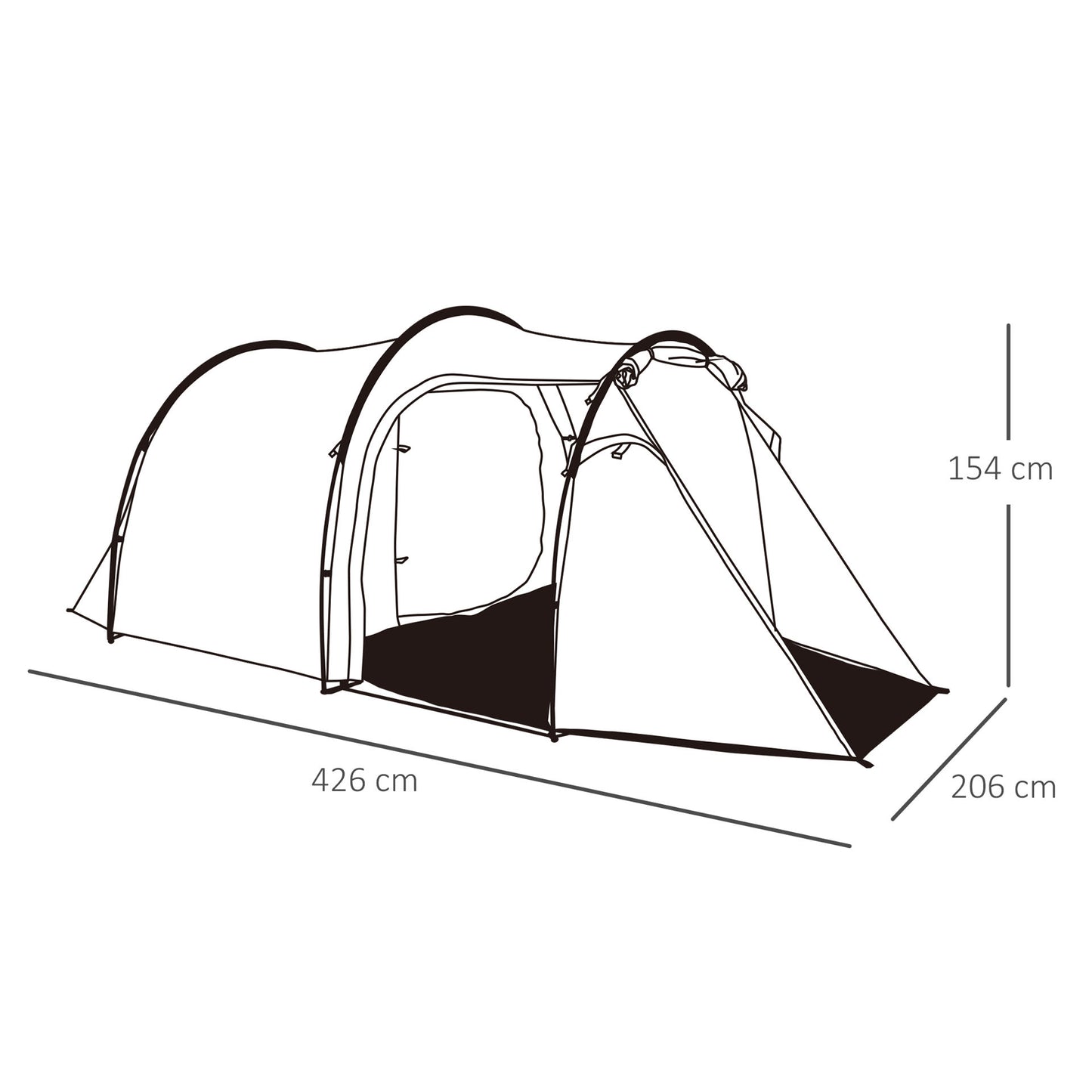 Nancy's Corozal Kampeertent - Camping tent - Groen - ± 425 x 205 - 155 cm