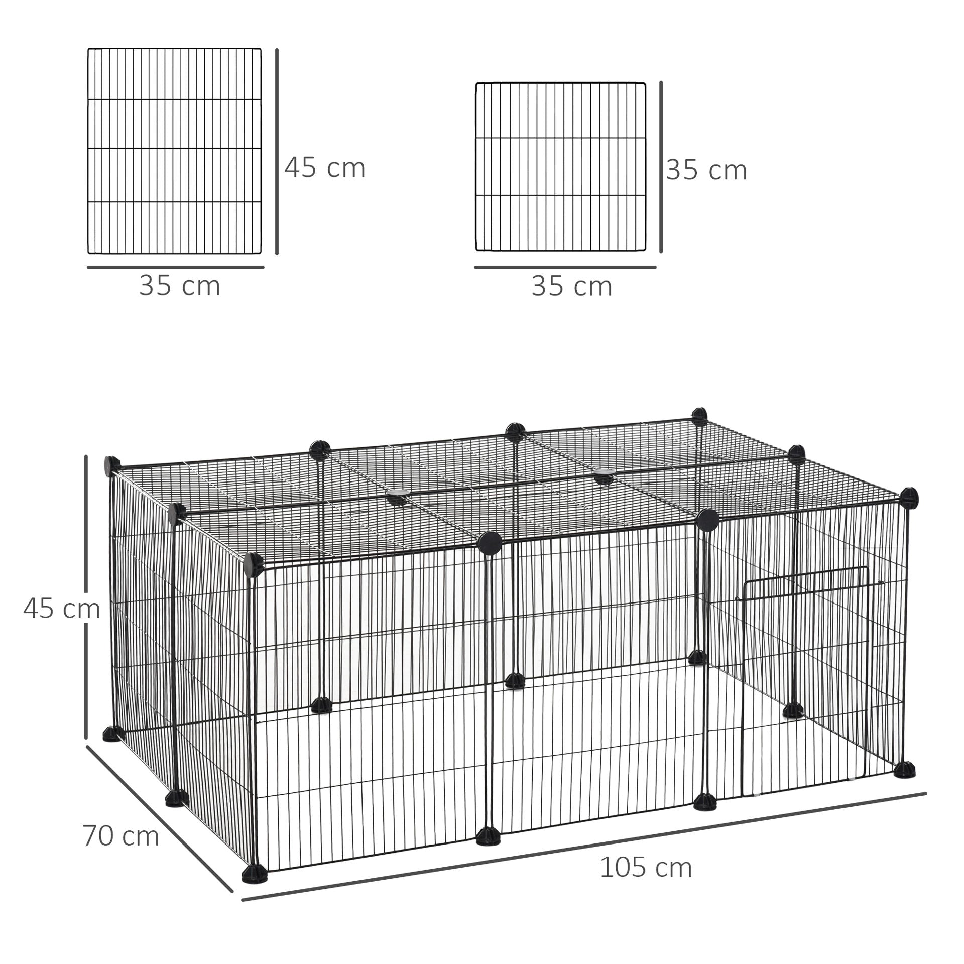 Enclos pour petits animaux Nancy's Cary Cay - Noir - Métal - 41,33 cm x 27,55 cm x 17,71 cm
