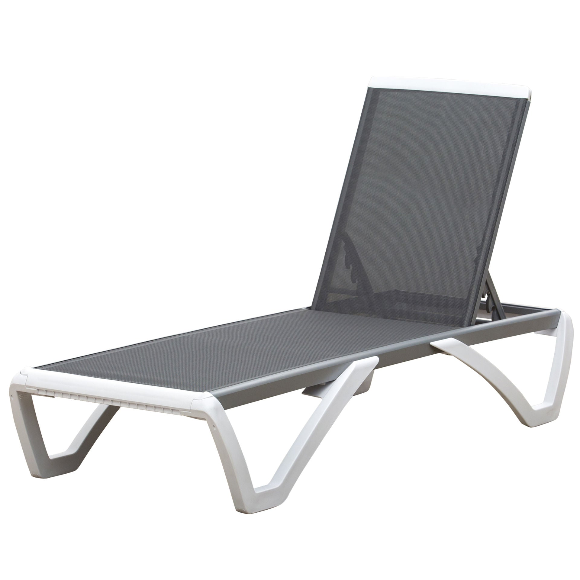 Nancy's Piebra Ligbed - Loungebed - Ligstoel - Grijs - Aluminium