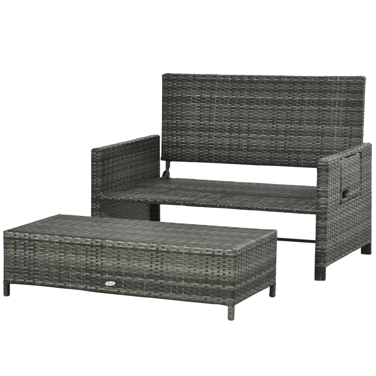 Nancy's Tarpum Cay Lounge Sofa 2-Zits met verstelbare functie, uitschuifbare voetsteun met opbergruimte, zitkussen