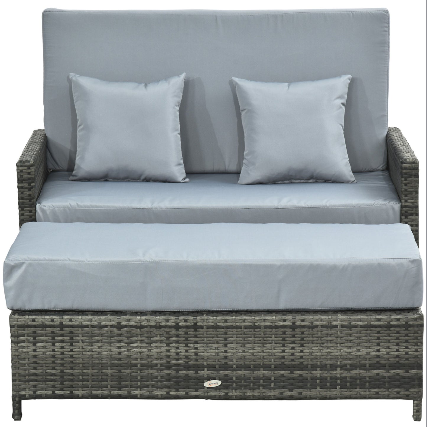 Nancy's Tarpum Cay Lounge Sofa 2-Zits met verstelbare functie, uitschuifbare voetsteun met opbergruimte, zitkussen