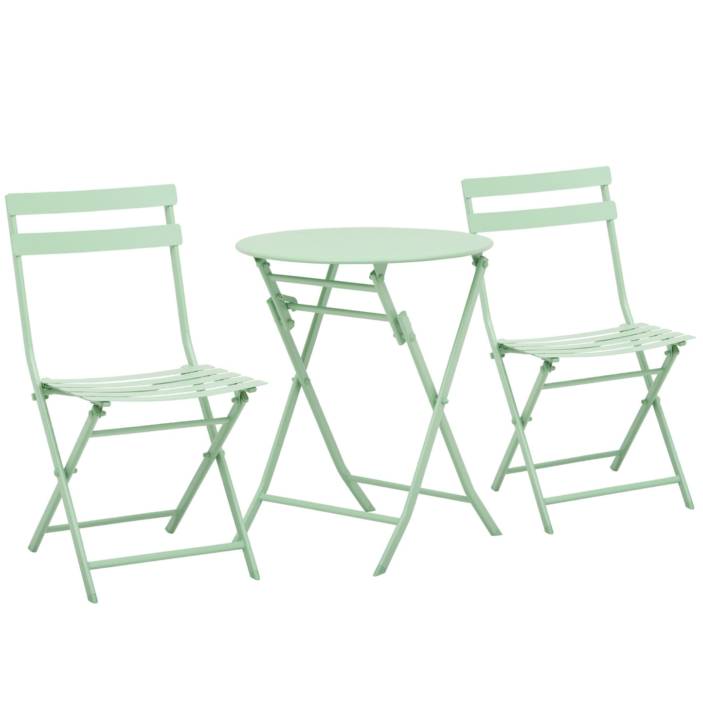 Nancy's Bremen Tuinset voor 2 personen balkonmeubelset bistrotafel met 2 stoelen voor tuin inklapbaar groen