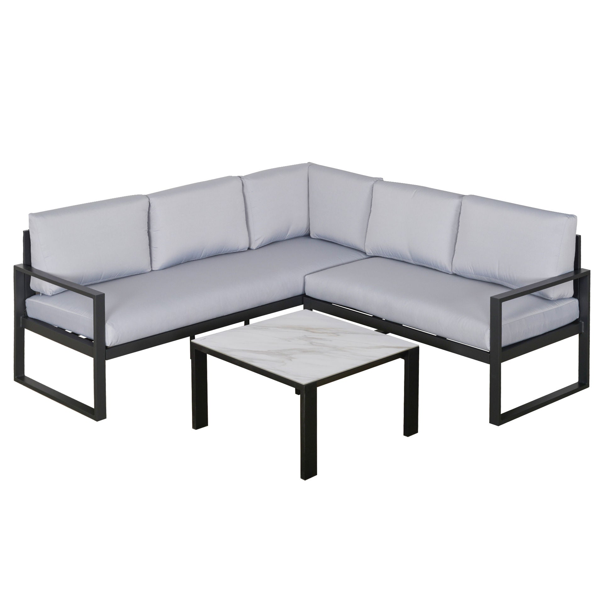 Nancy's Old Shoal Garden Set Zitgroep - Grijs - Aluminium, Glas, Schuim - cm x 76,77 cm x 29,52 cm