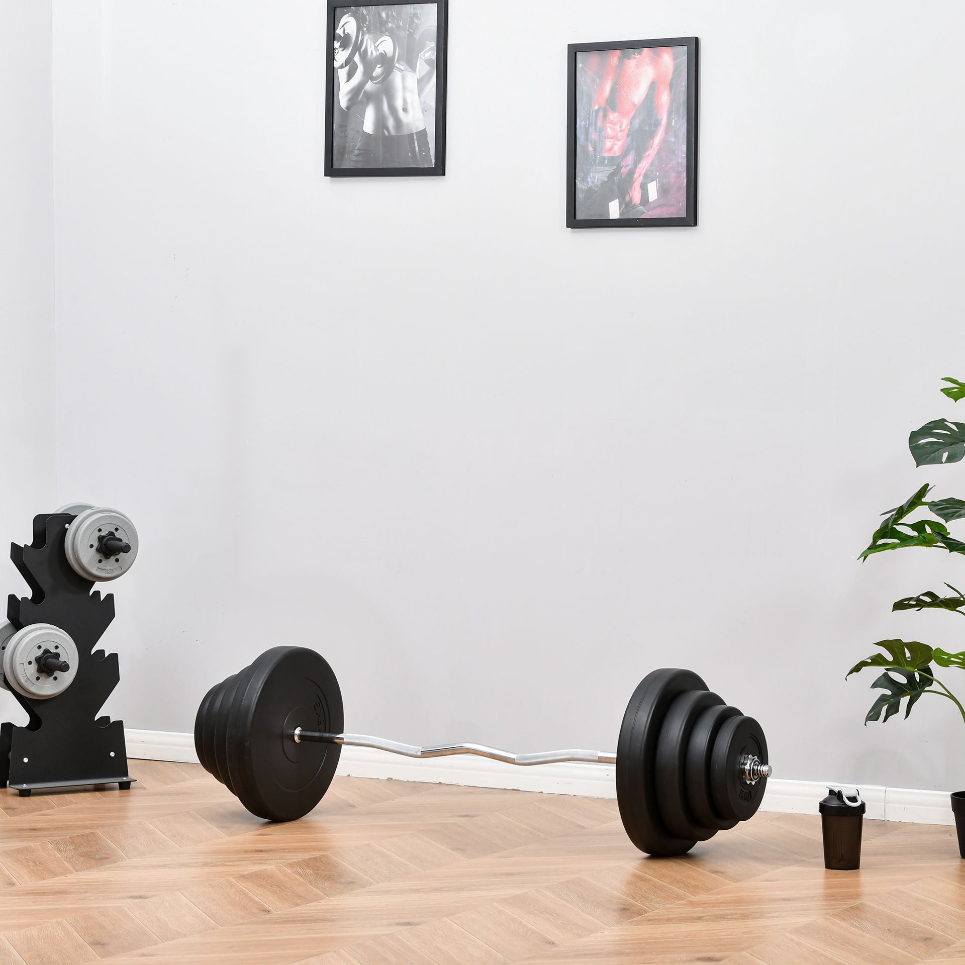 Nancy's Banff Barbell Set - Zwart - Metaal, Hdpe, Zand - 55,11 cm x 15,15 cm x 15,15 cm