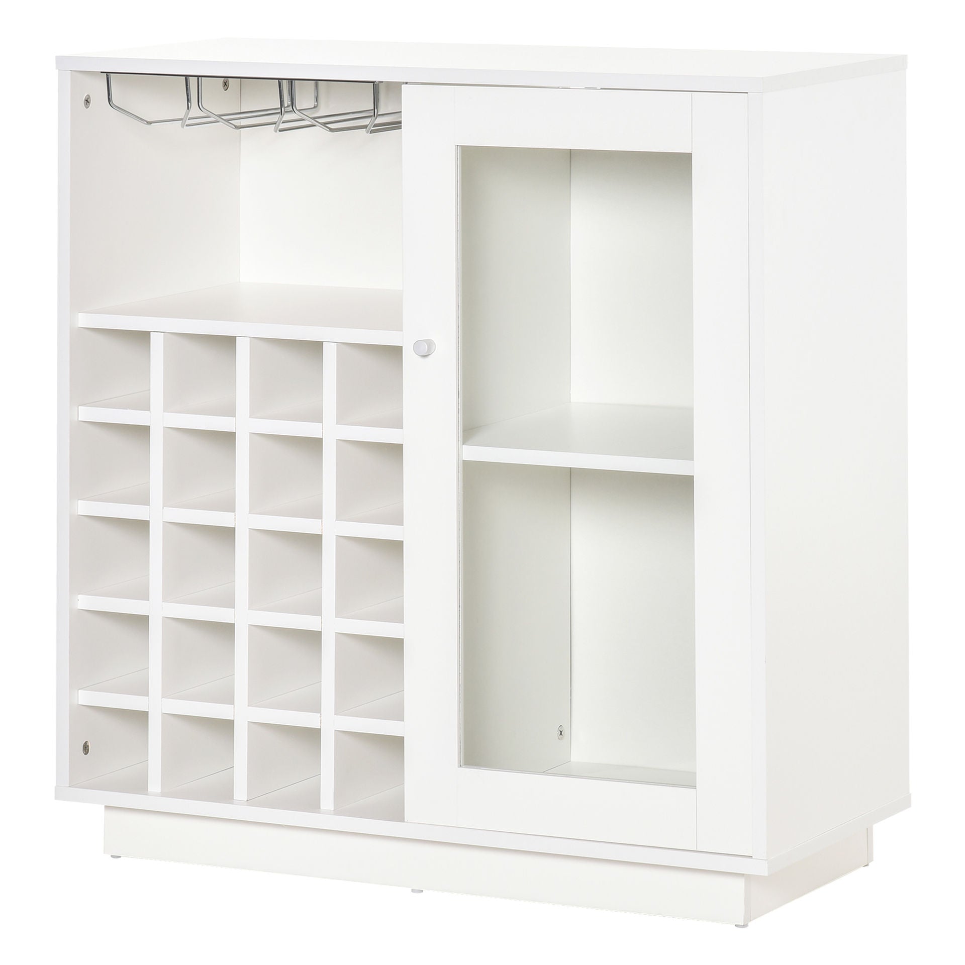 Nancy's Mundare Wijnkast - Wit - Metaal, Spaanplaat, Glas - cm x 31,49 cm x 33,46 cm