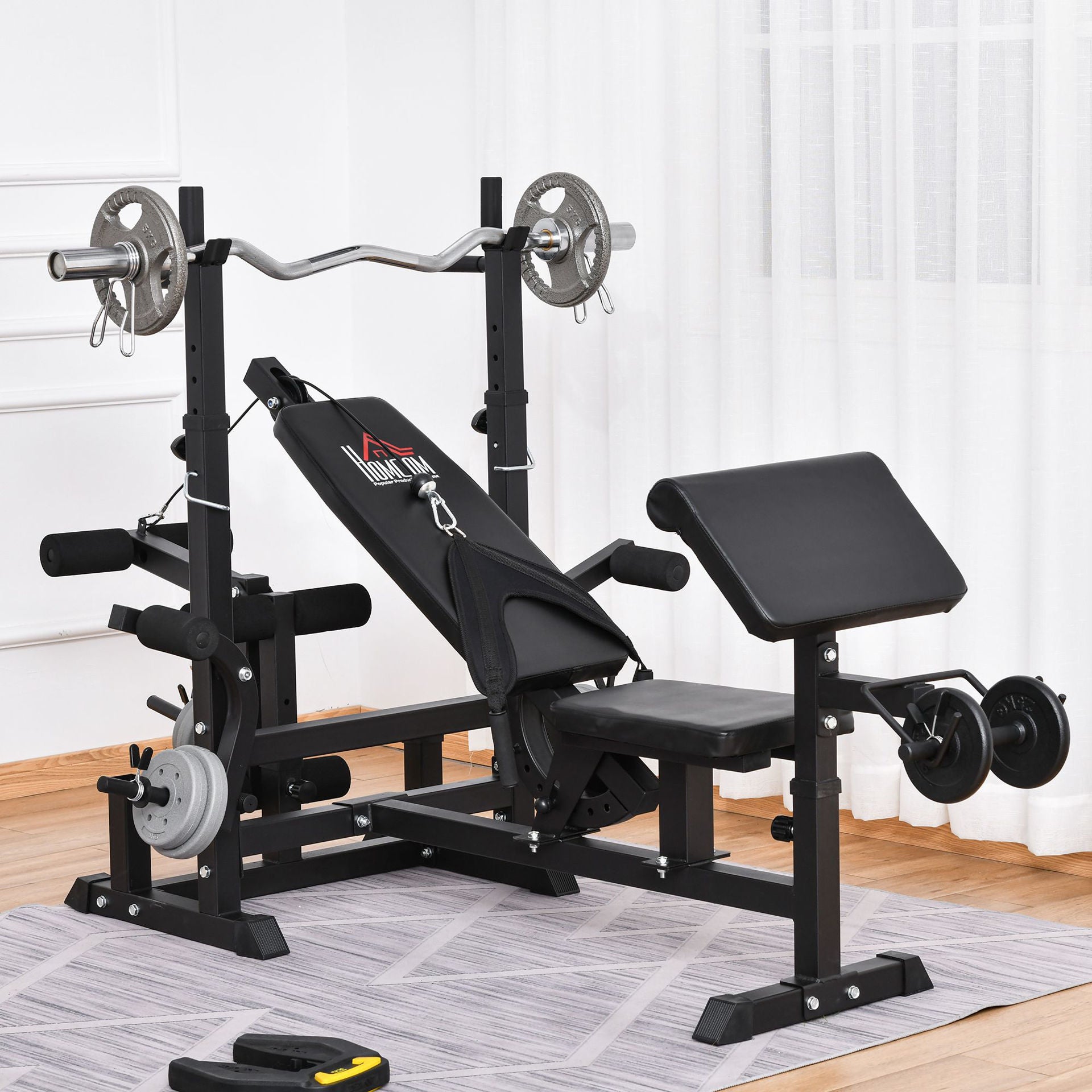 Nancy's A.I.'s Lake Multi Trainingsbank - Zwart - Staal, Pu - 82,67 cm x 43,3 cm x 40,55 cm