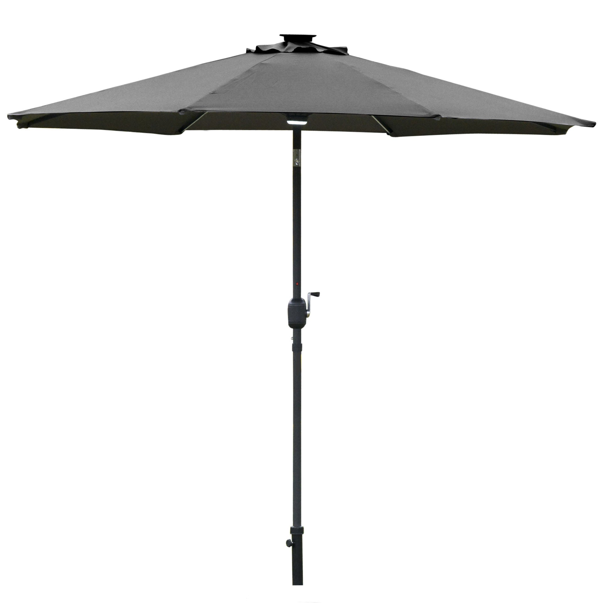 Nancy's Ab Shoal Parasol met Zonneverlichting - Zwart, Grijs - Staal, Aluminium, Polyester - cm x cm x 96,45 cm