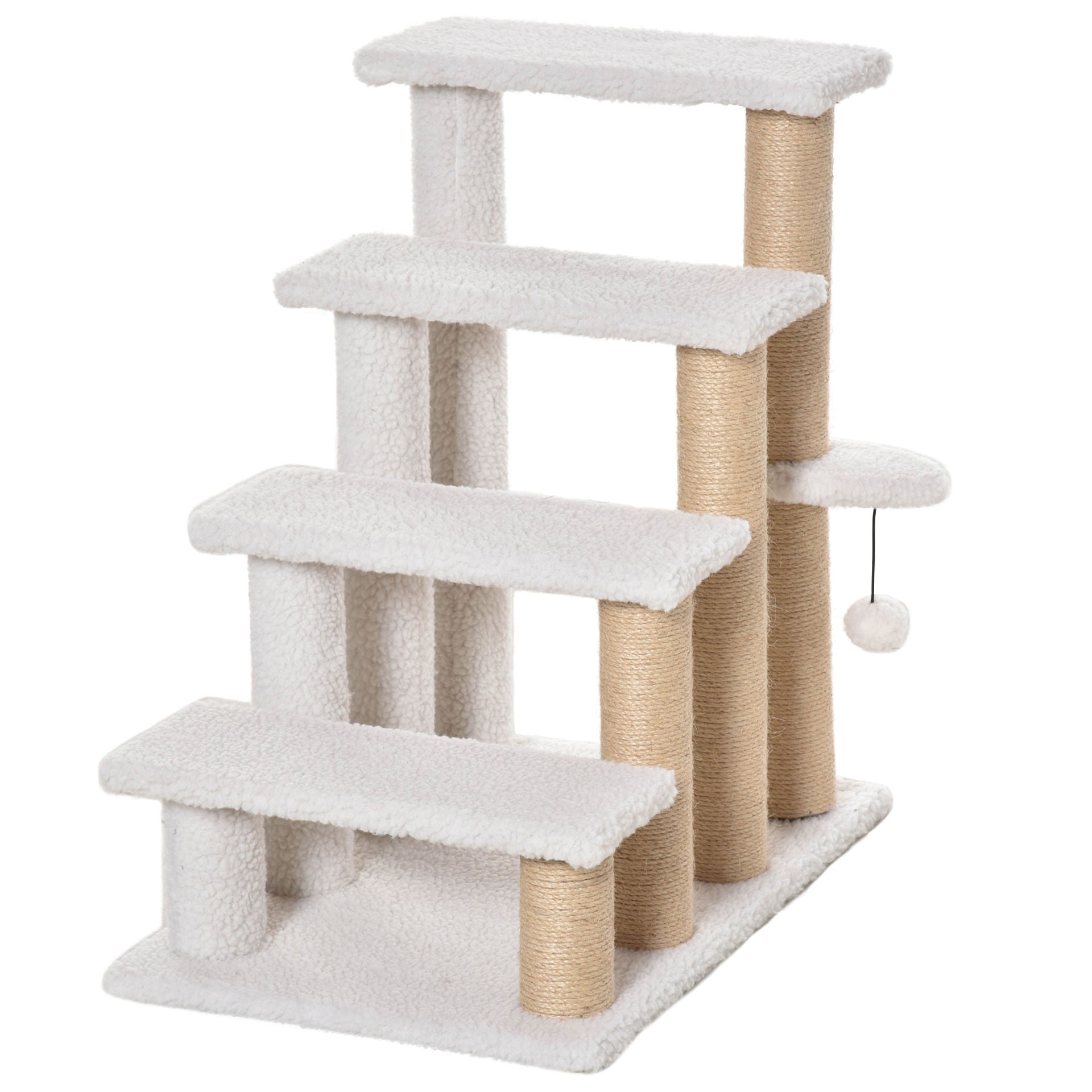 Escaliers pour chats Abingdon de Nancy avec boule à gratter Escaliers pour chats avec 4 marches Escaliers pour chiens Escaliers pour animaux de compagnie