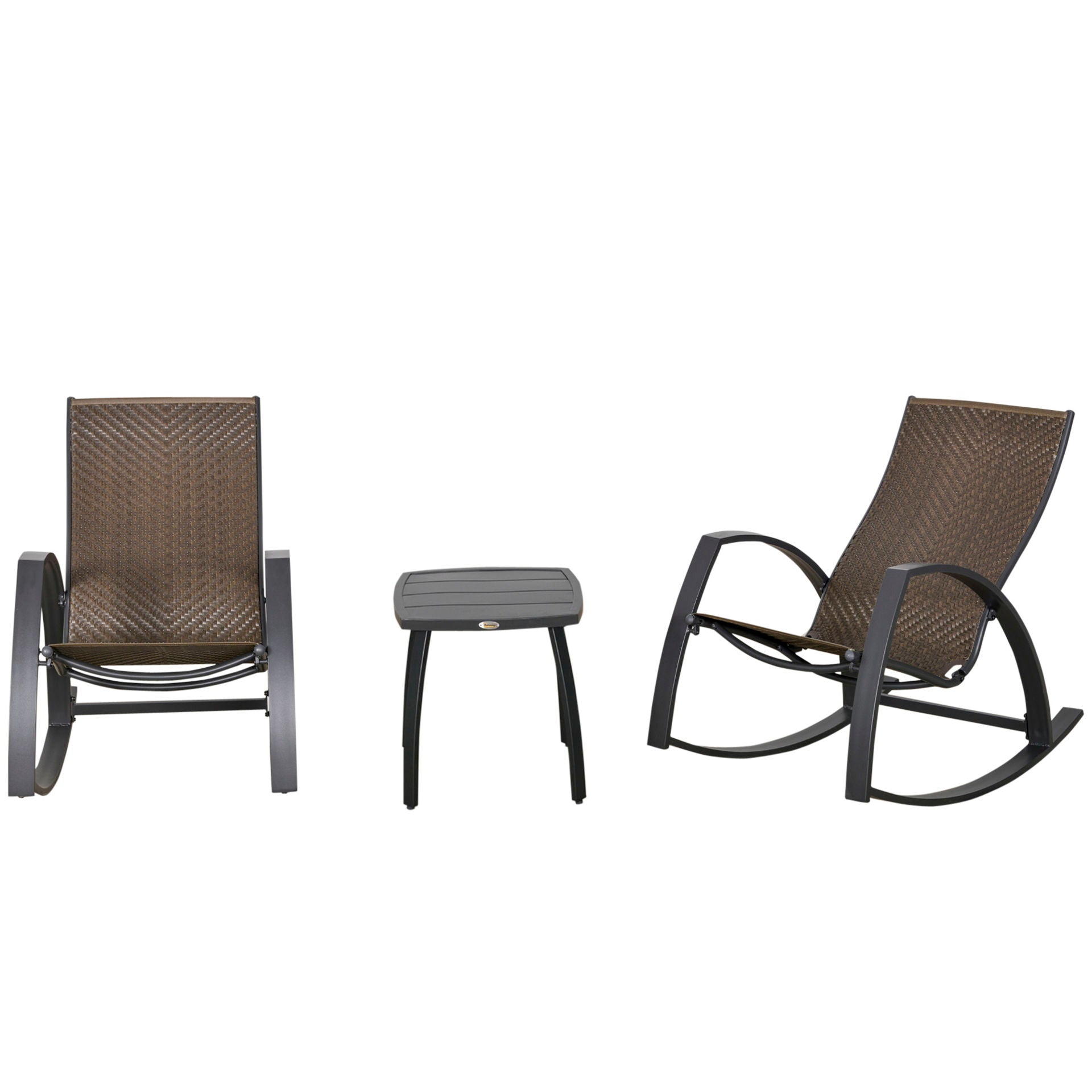 Nancy's Adams Dam Schommelstoel Bistro Set - Bruin - Aluminium, Pe - cm x 25 cm x 36,22 cm