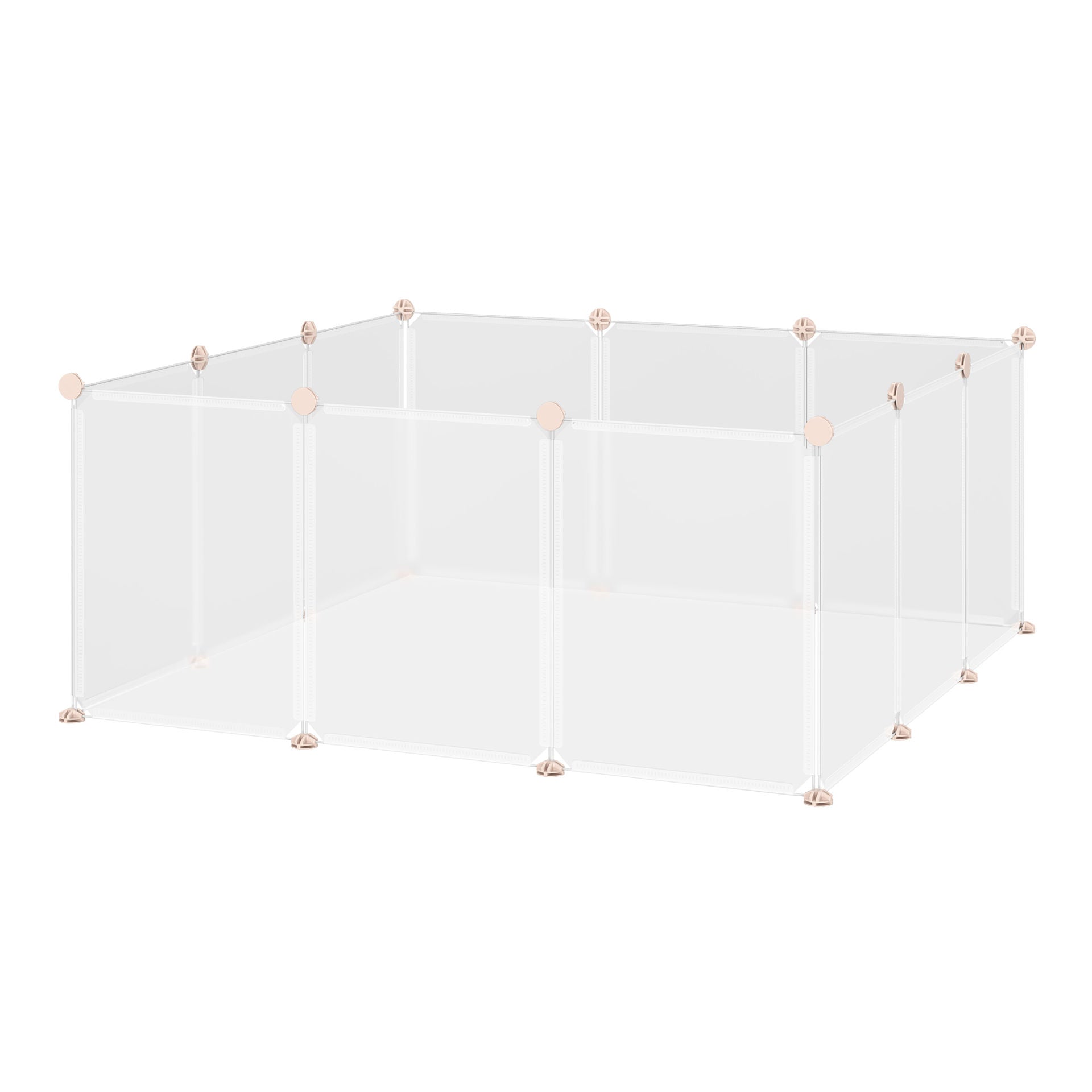 Nancy's Agawa DIY cage en liberté Barrière de clôture Petits animaux Cage d'intérieur en liberté, 12 panneaux Métal blanc