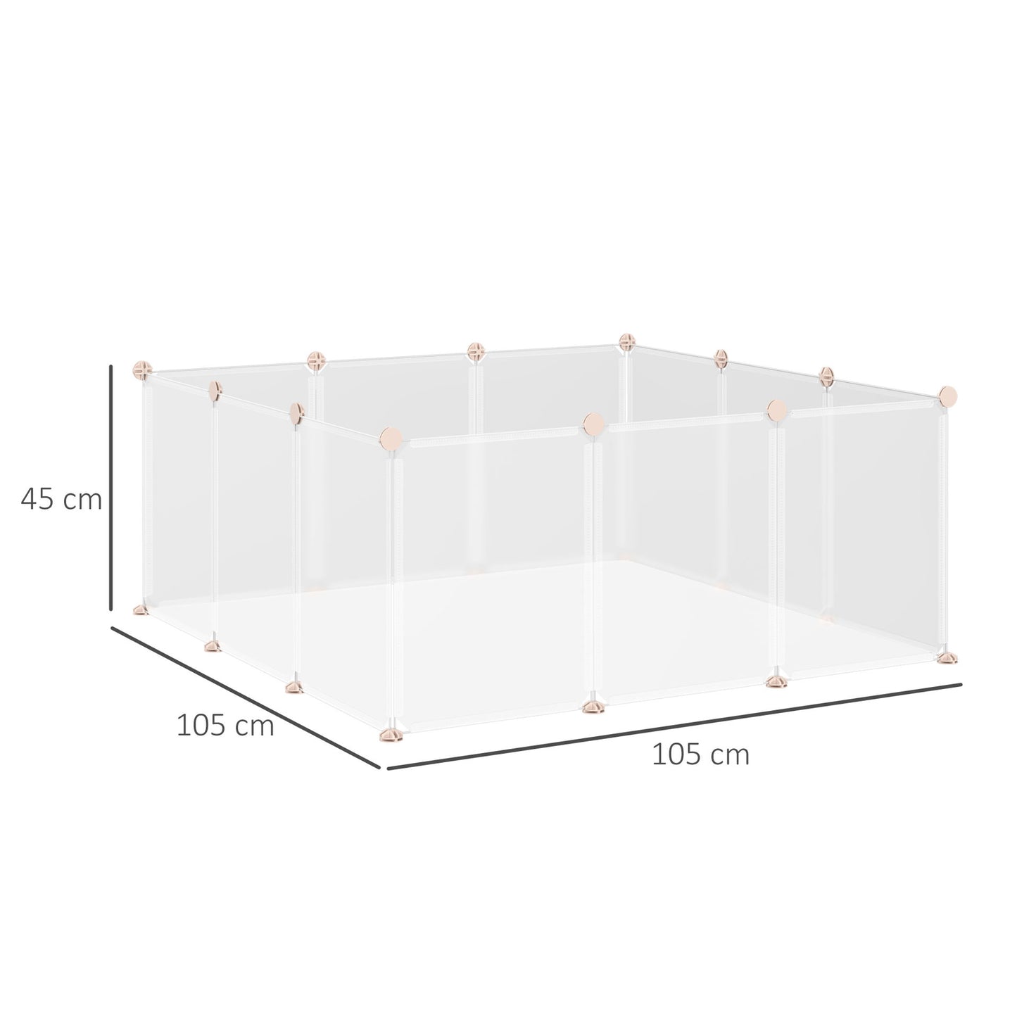 Nancy's Agawa Doe-het-zelf scharrelhok Barrièrehek Kleine huisdieren Scharrelhok voor binnen, 12 panelen Wit metaal