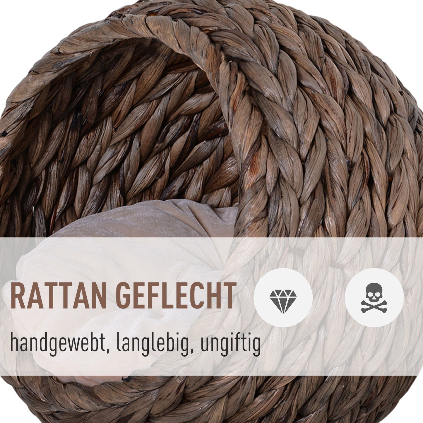 Nancy's Alden Lake Rotan kattenmand kattengrot kattenhut kattenbed met kussen