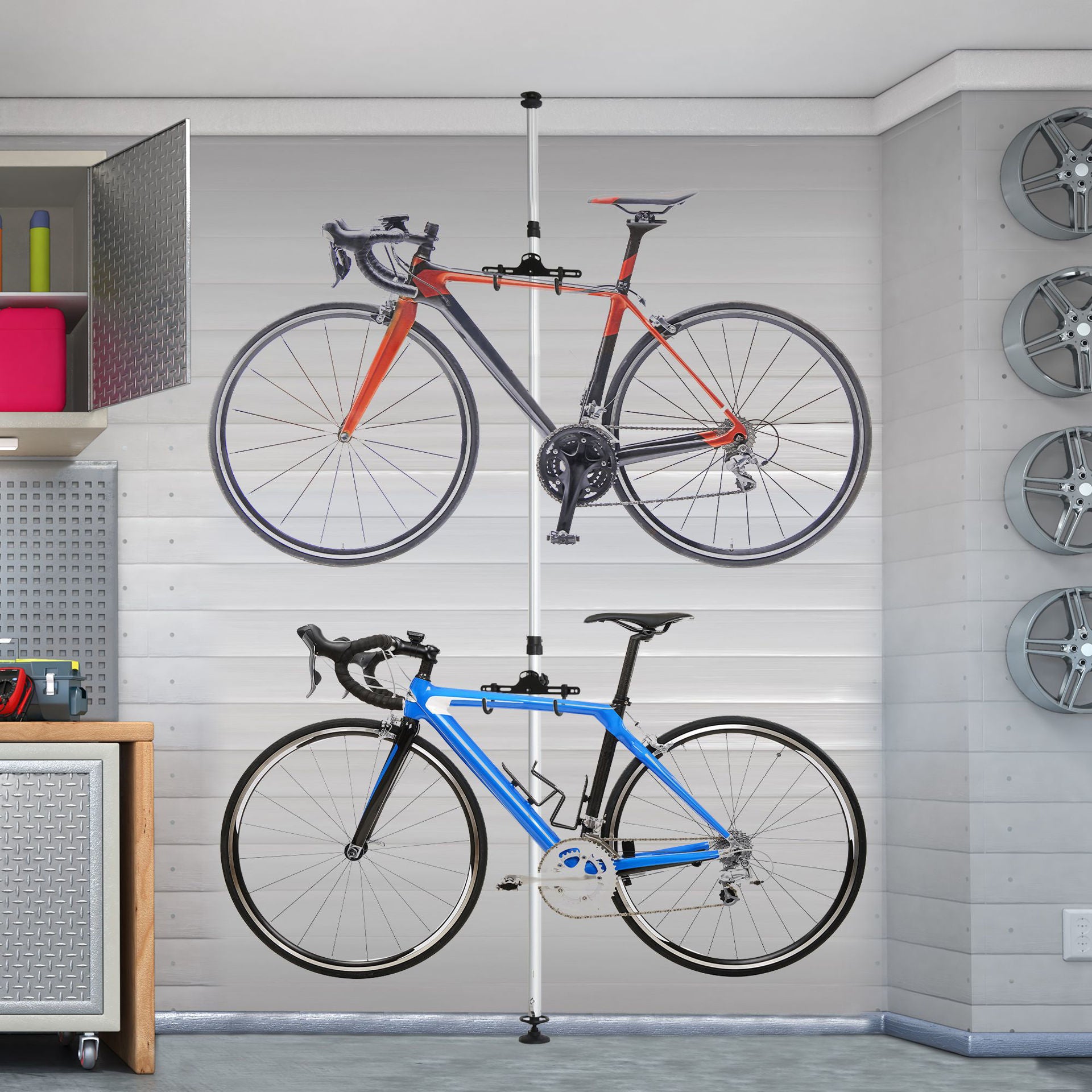 Nancy's Alpha Lake Fietshouder - Zilver - Aluminiumlegering, IJzer, Nylon - 4,72 cm x 4,72 cm x 157,48 cm
