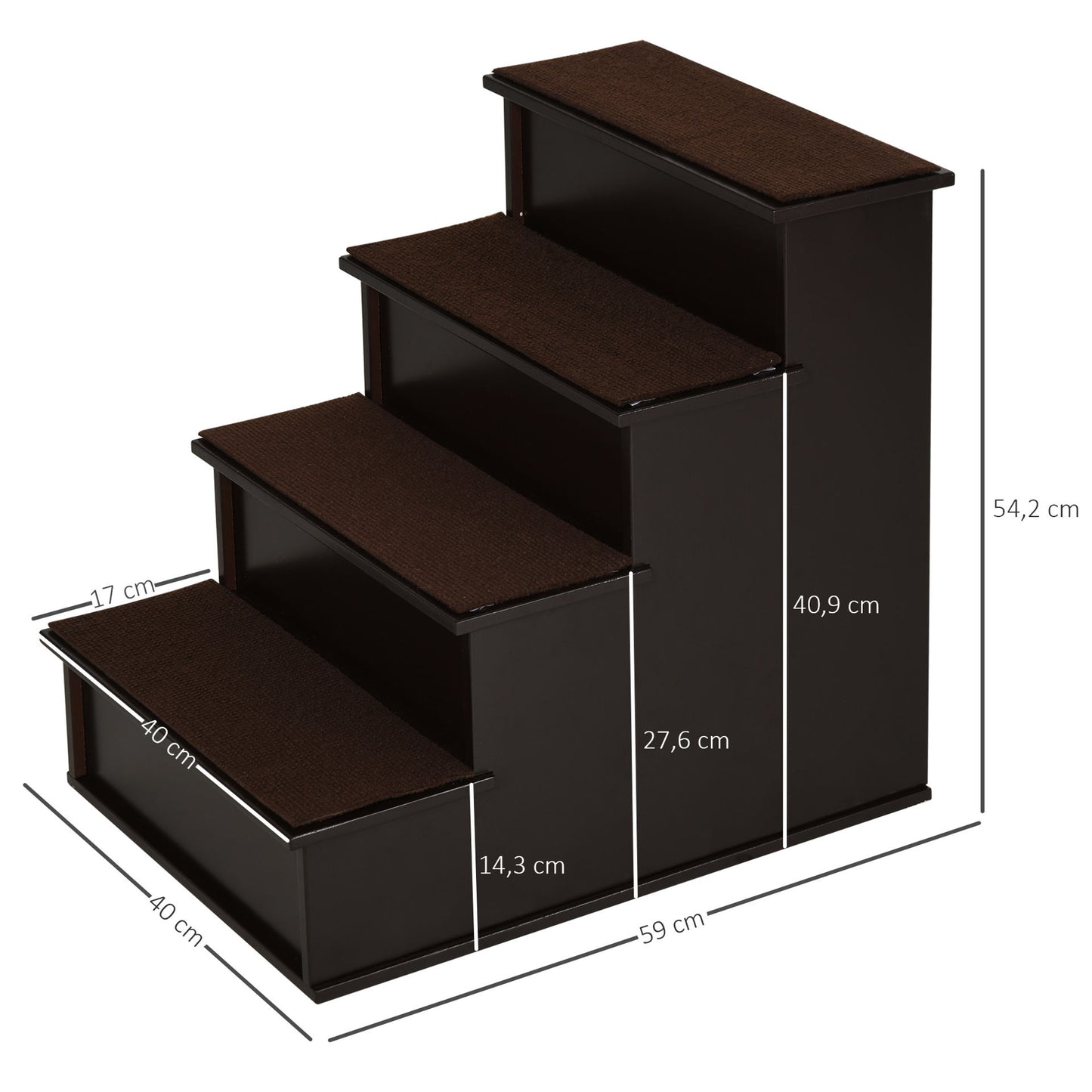 Nancy's Alport Dierentrap 4-staps hondentrap kattentrap instaphulp met antislipmat huisdierentrap voor auto bed bank