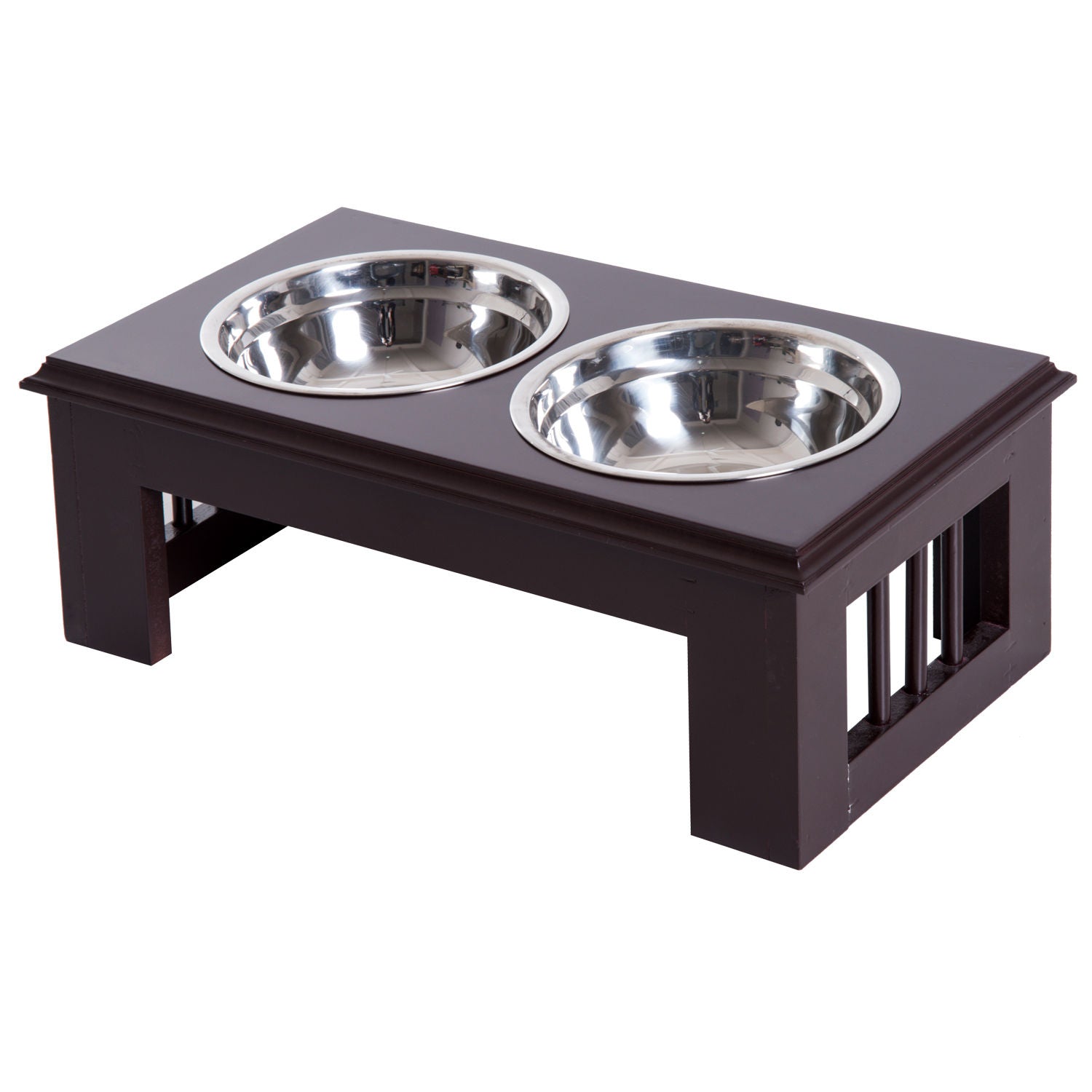 Nancy's Anne Lake Dog Bowl, 2 bols, bol de nourriture, bol de nourriture pour chat surélevé, facile à entretenir, MDF en acier inoxydable
