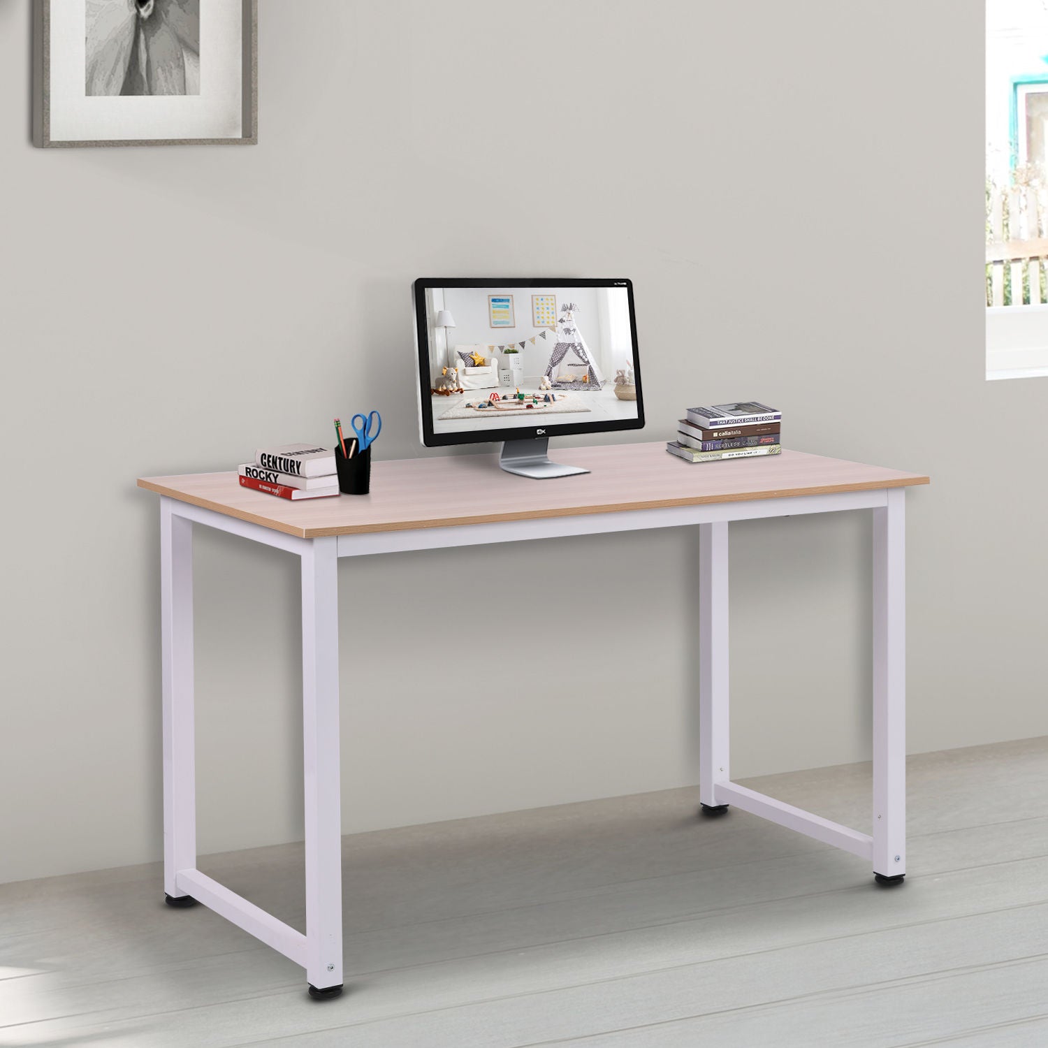 Nancy's Apohaqui Bureau - Wit - Metaal, Mdf - 47,24 cm x 23,62 cm x 29,92 cm