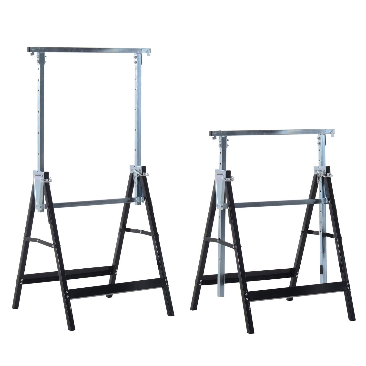 Nancy's Arkwood 2 x tréteau d'échafaudage Tréteau pliable réglable en hauteur jusqu'à 200 kg en acier