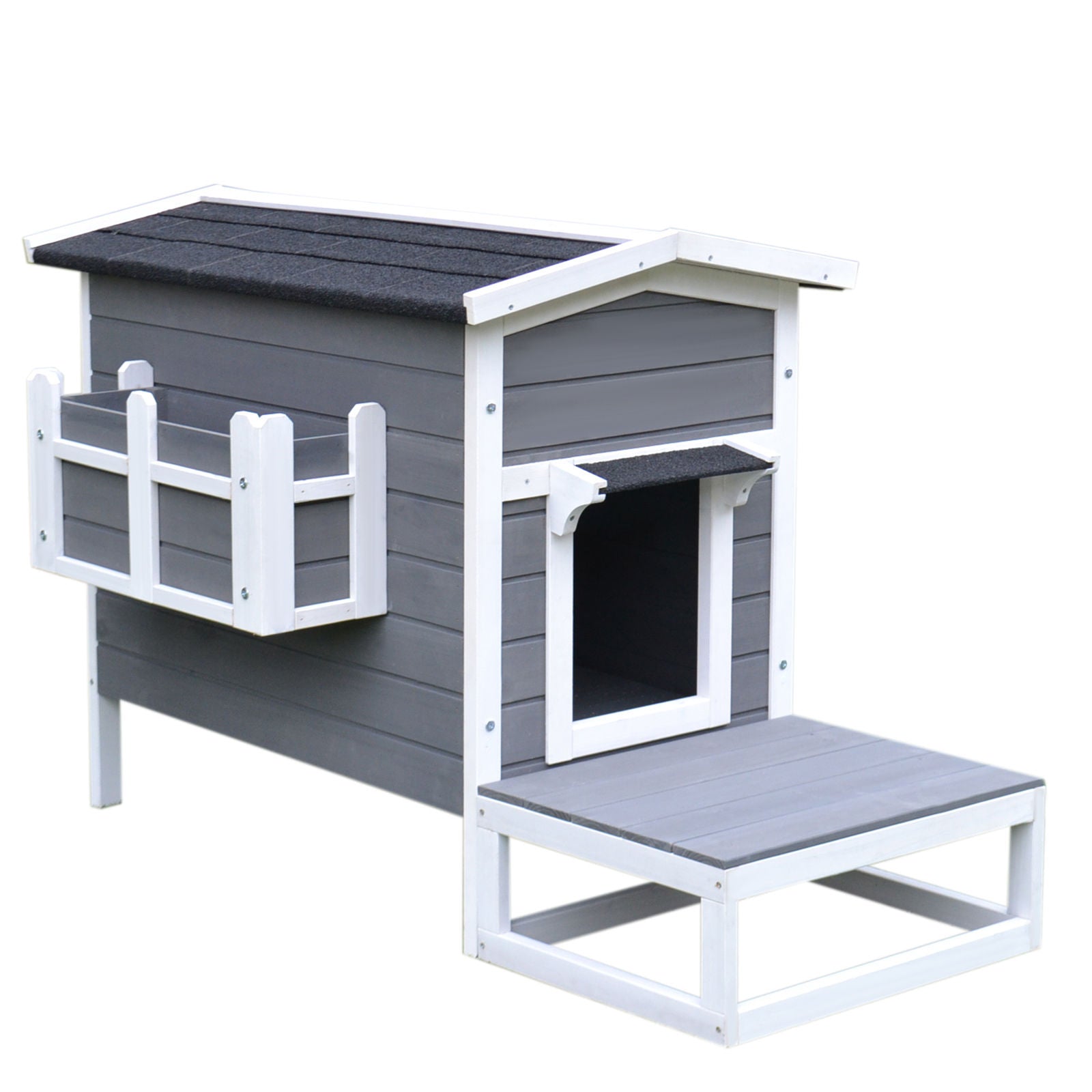 Nancy's Arras Lake Cat House - Villa pour chats - Enclos pour chats - Bois de pin - ± 115 x 65 x 75 cm