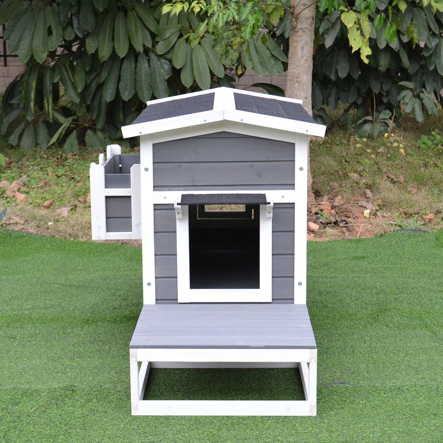 Nancy's Arras Lake Kattenhuis - Kattenvilla - Kattenverblijf - Dennenhout - ± 115 x 65 x 75 cm