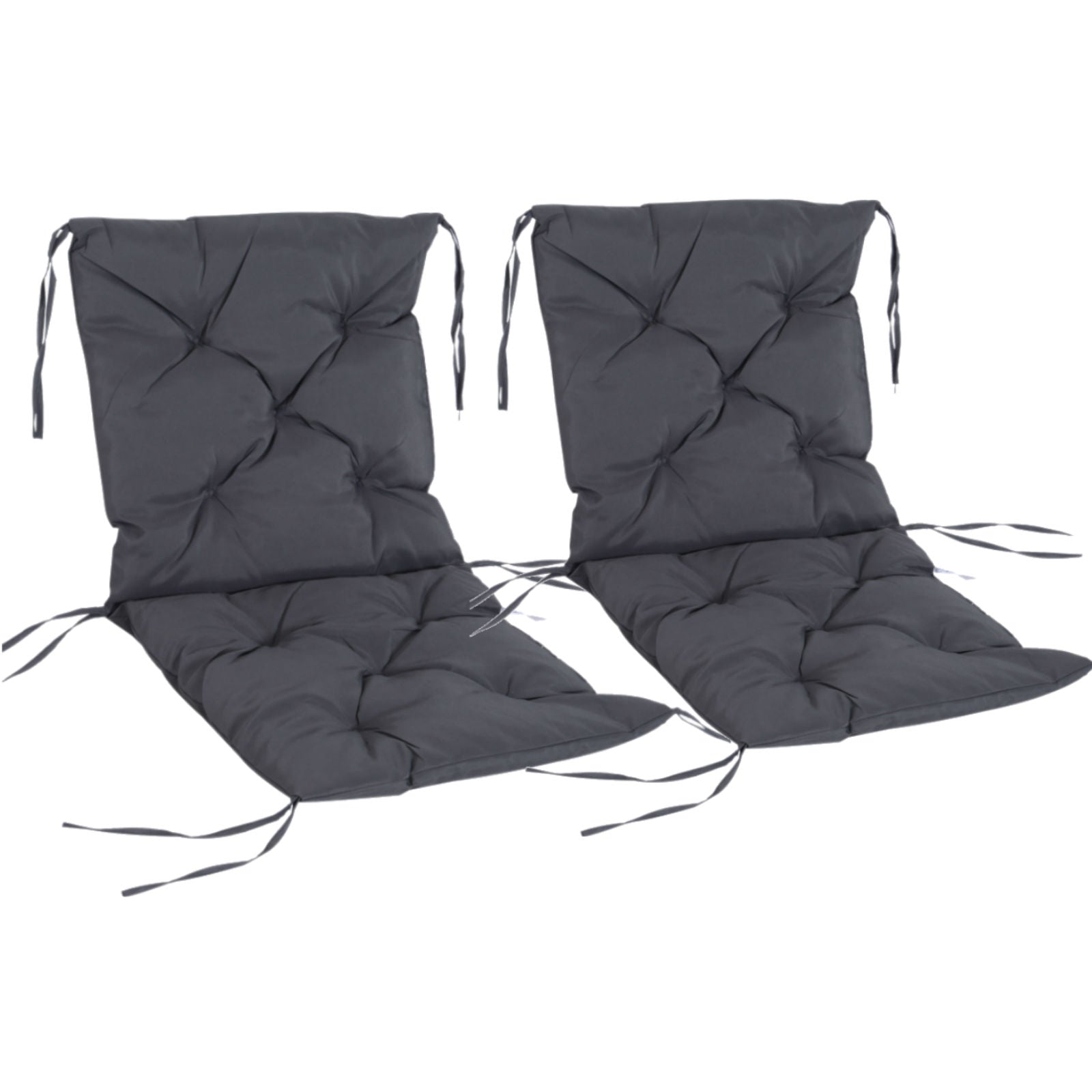 Coussins de chaise rembourrés Ashgrove de Nancy - Coussin de jardin - Gris - Ensemble de 2 - ± 100 x 50 cm