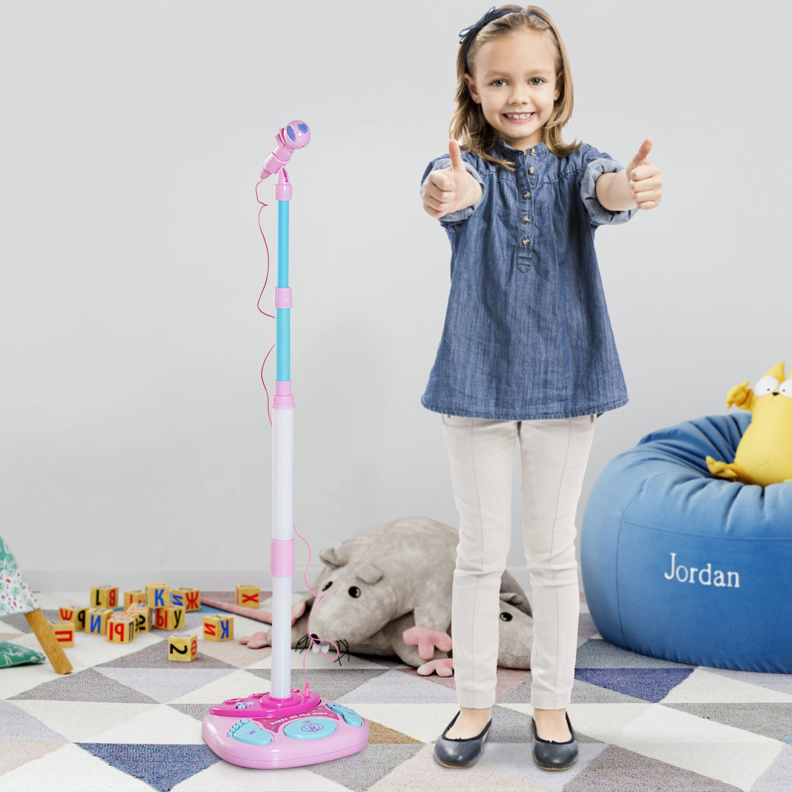 Nancy's Askin Kindermicrofoon Staand - Roze - Abs - 10,63 cm x 10,63 cm x 43,32 cm