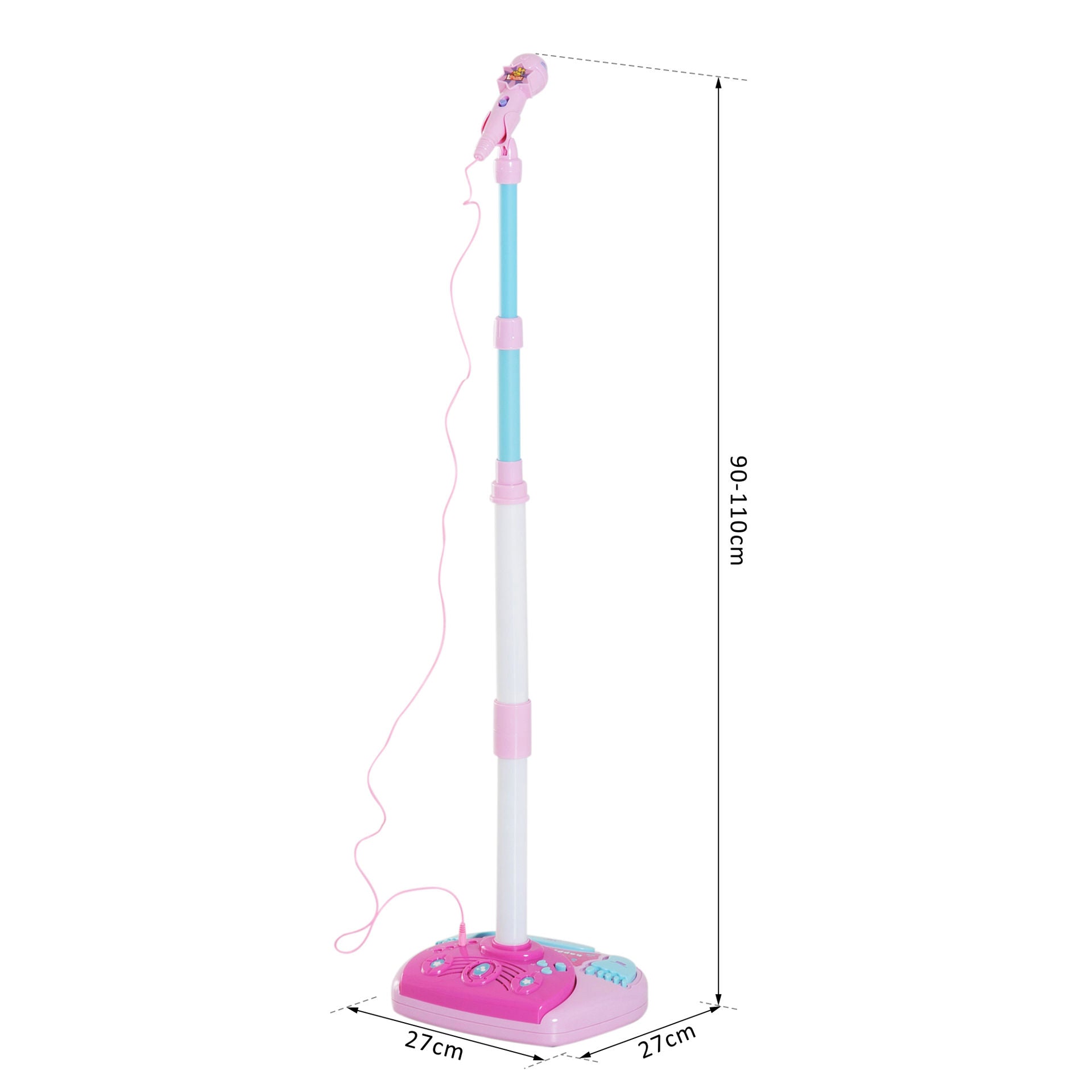Nancy's Askin Kindermicrofoon Staand - Roze - Abs - 10,63 cm x 10,63 cm x 43,32 cm