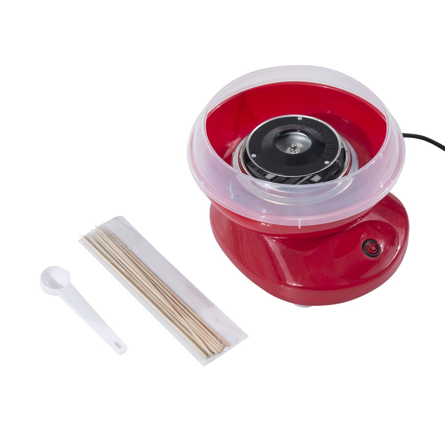 Nancy's Asiginack Suikerspinmachine - Suikerspin maker - Met Antiaanbaklaag - Rood - Roestvrij Staal