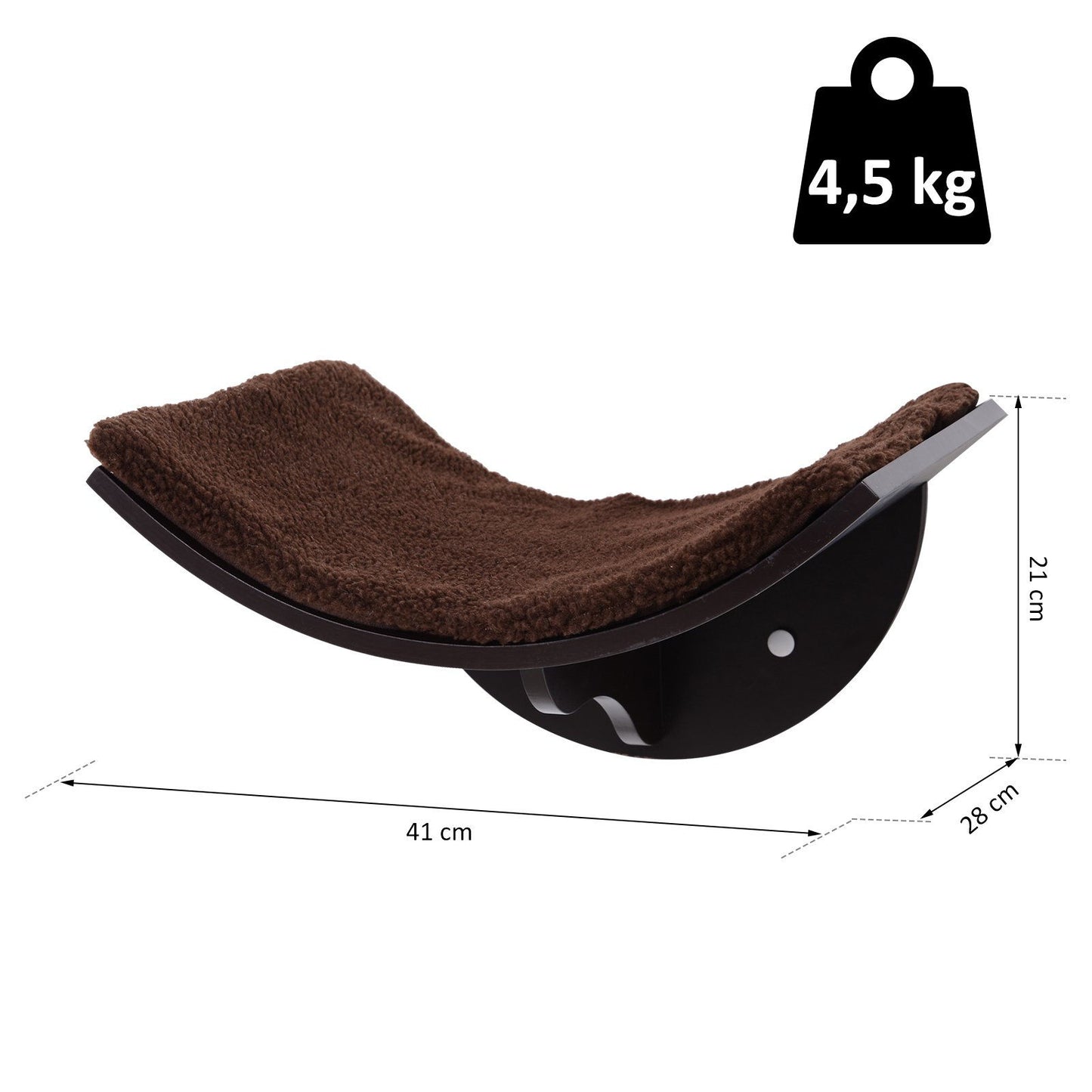 Nancy's Aston Kattenligstoel Kattenwandligstoel Kattenbed Kattenplank Pluche wandkussen MDF