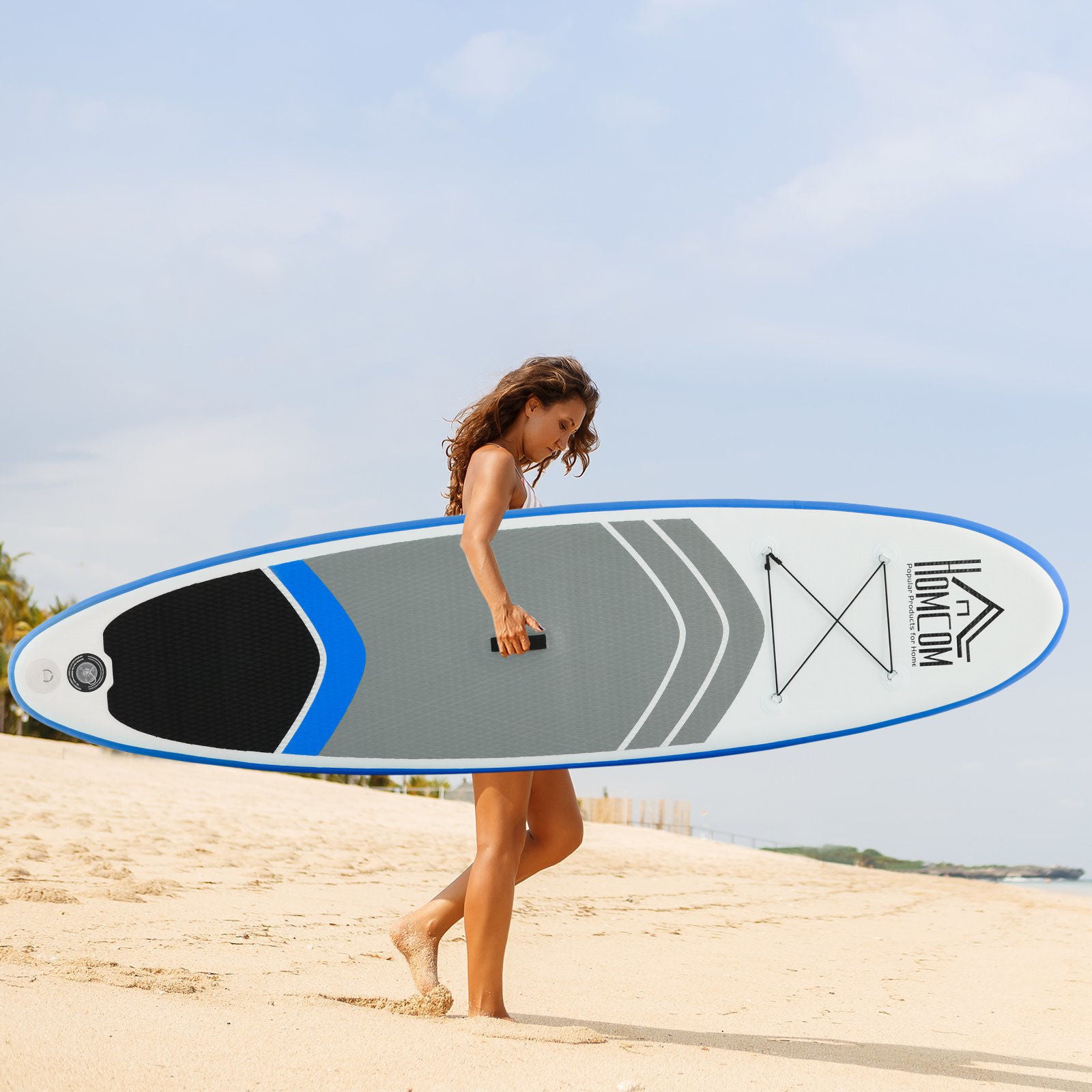 Nancy's Aulac Opblaasbare Surfplank - Blauw, Wit, Zwart - Pvc, Eva - 120,07 cm x 31,49 cm x 5,9 cm