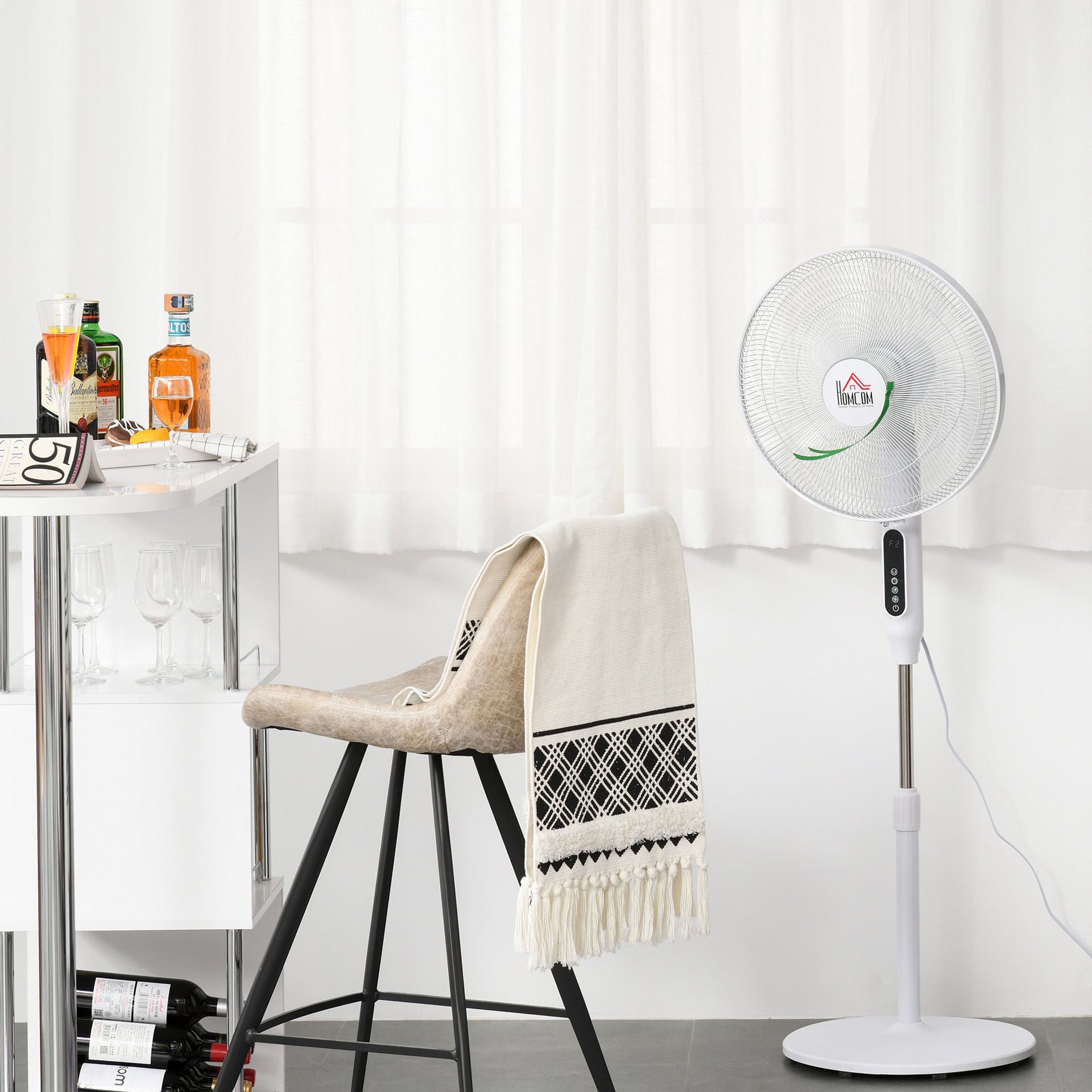 Nancy's Ault Drain Staande Ventilator - Zwart, Wit - Abs, Pp, Staal - 17,71 cm x 16,53 cm x 46,45 cm