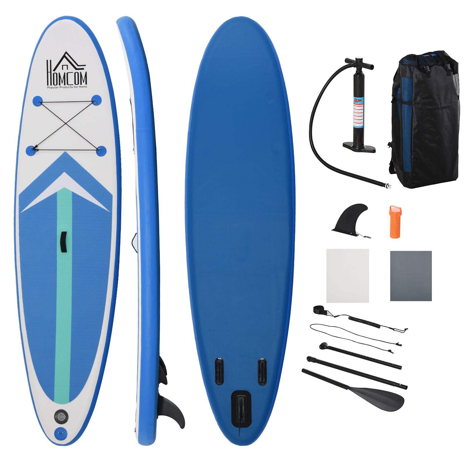 Nancy's Awrey Opblaasbare Surfplank - Blauw, Wit - Pvc, Eva - 125,98 cm x 31,49 cm x 5,9 cm
