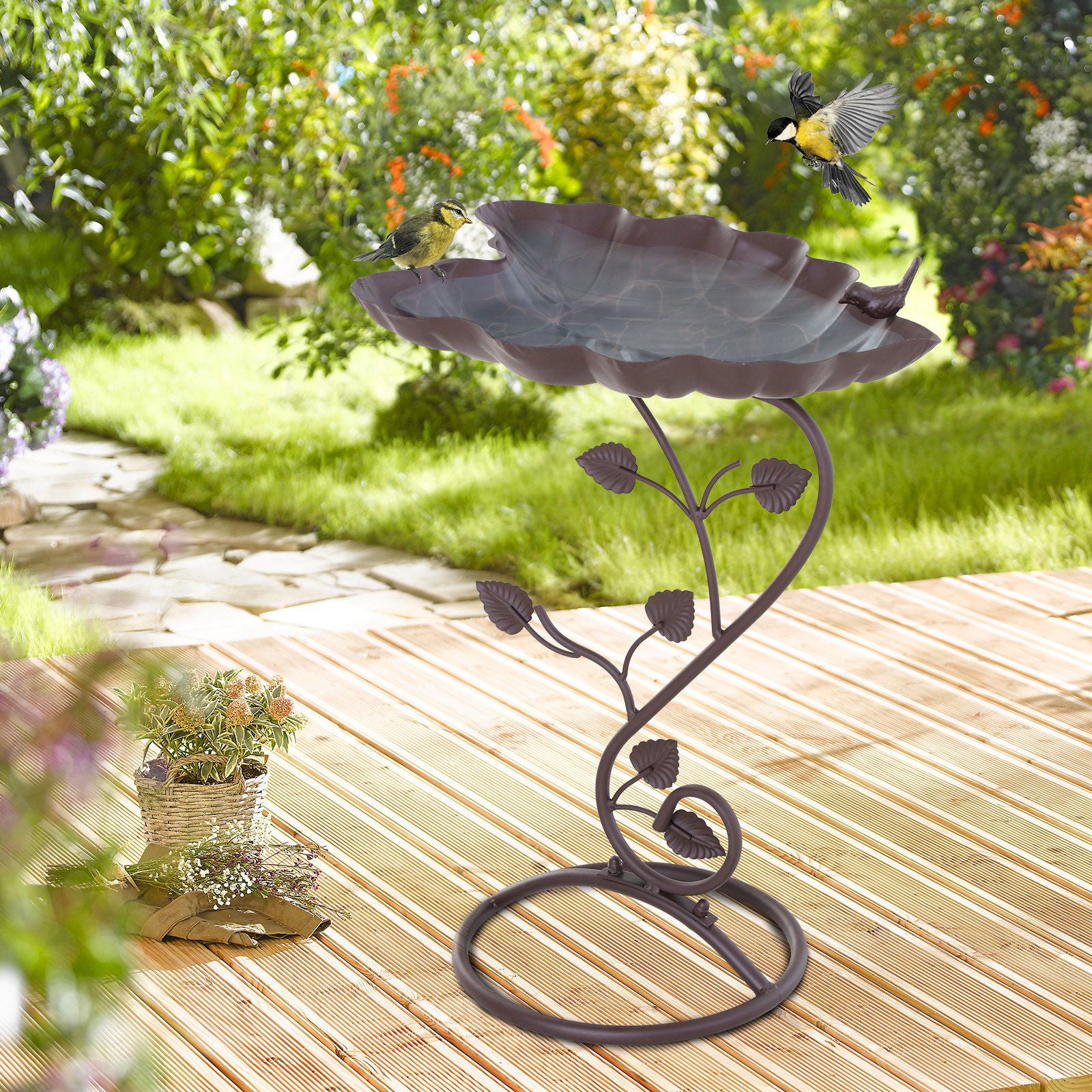 Nancy's Aylen Lake Bird Bath - Brons - Metaal - 15,15 cm x 12,2 cm x 20,47 cm