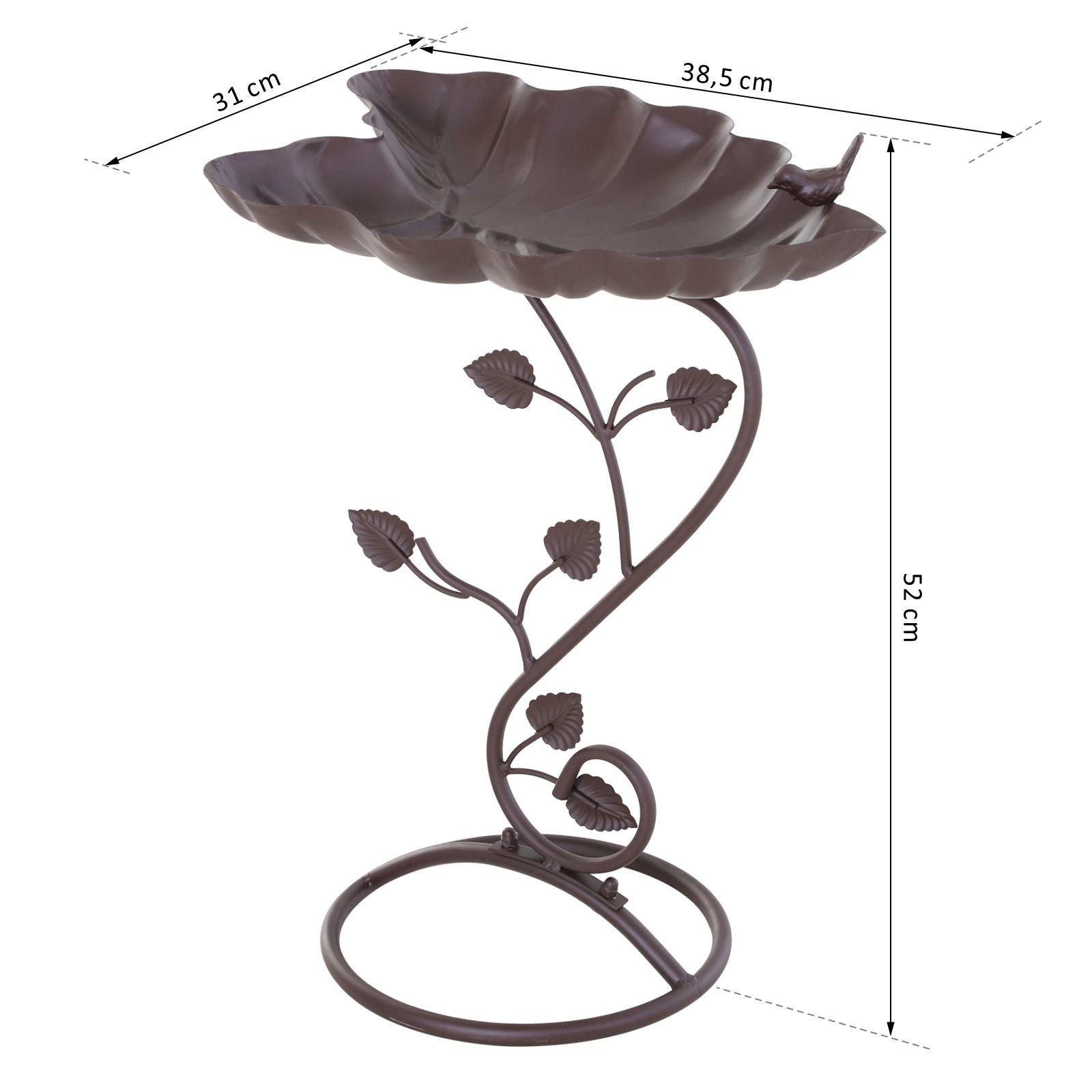 Nancy's Aylen Lake Bird Bath - Brons - Metaal - 15,15 cm x 12,2 cm x 20,47 cm