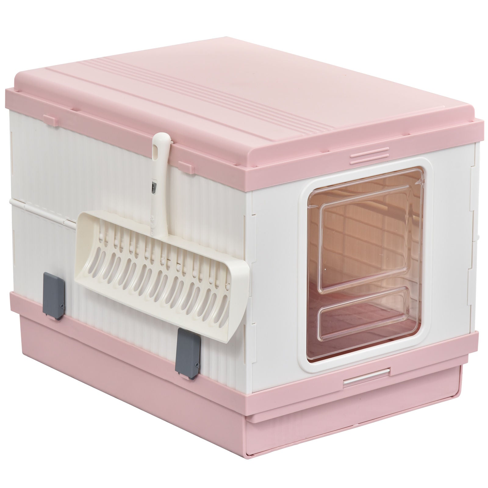 Nancy's Aylmer Kattenbak - Roze, Wit - Abs - 21,25 cm x 16,92 cm x 16,53 cm
