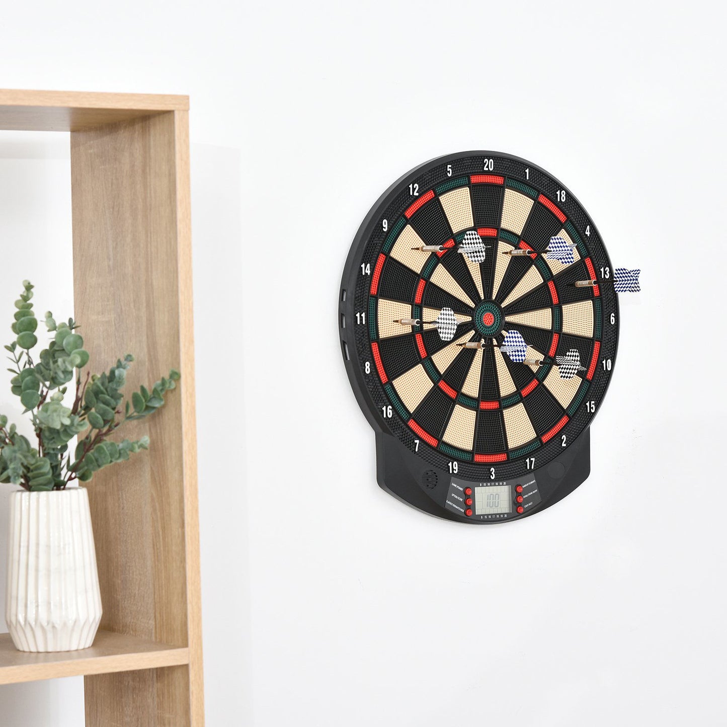 Nancy's Azen Lake Elektronisch dartbord met 6 dartpijlen 30 dartkoppen 26 spellen en 185 scoremogelijkheden voor 8 spelers Geluidseffecten