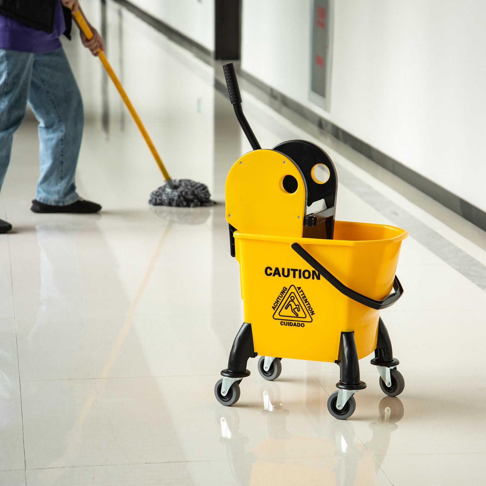Nancy's Azilda Mop Bucket - Chariot de nettoyage - Chariot de nettoyage - Seau de nettoyage - 26 litres