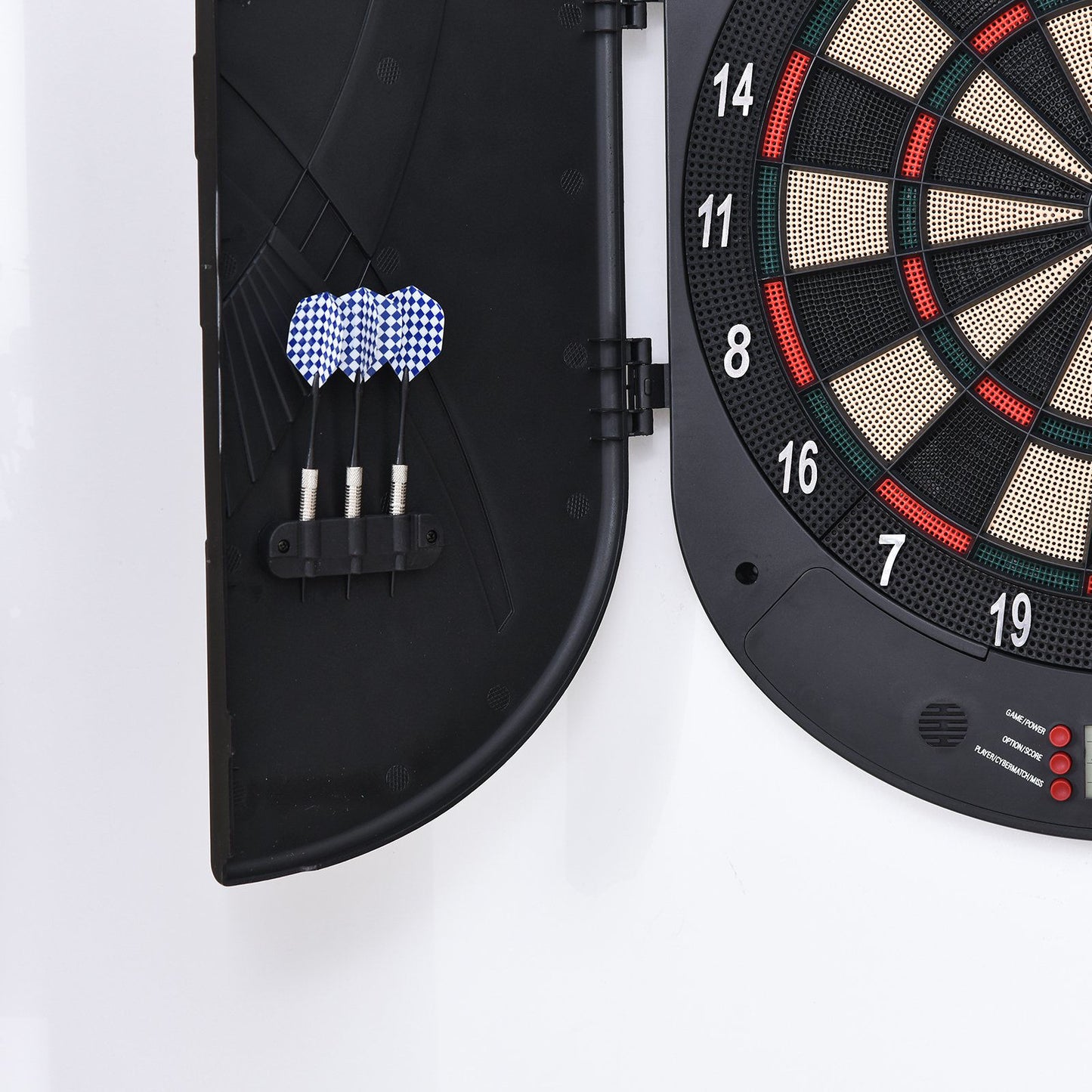 Nancy's Babies Bay Elektronisch dartbord met deurgeluidseffecten met automatische score 6 dartpijlen zwart 26 spellen en 185 slagmogelijkheden voor 8 spelers