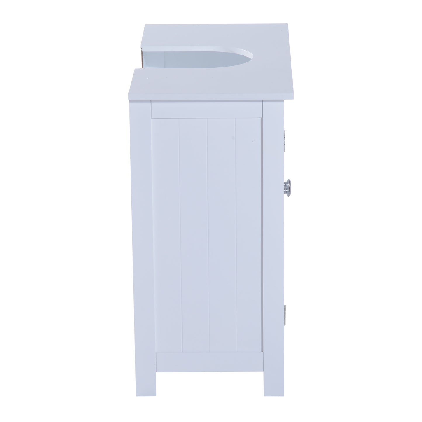 Nancy's New Market Wastafelonderkast - Badkamerkast - 2 Deuren - Wasbak Kast - L60 x D30 x H60 cm - Hoogte Verstelbare Plank - Sifonuitsparing - Wit - MDF