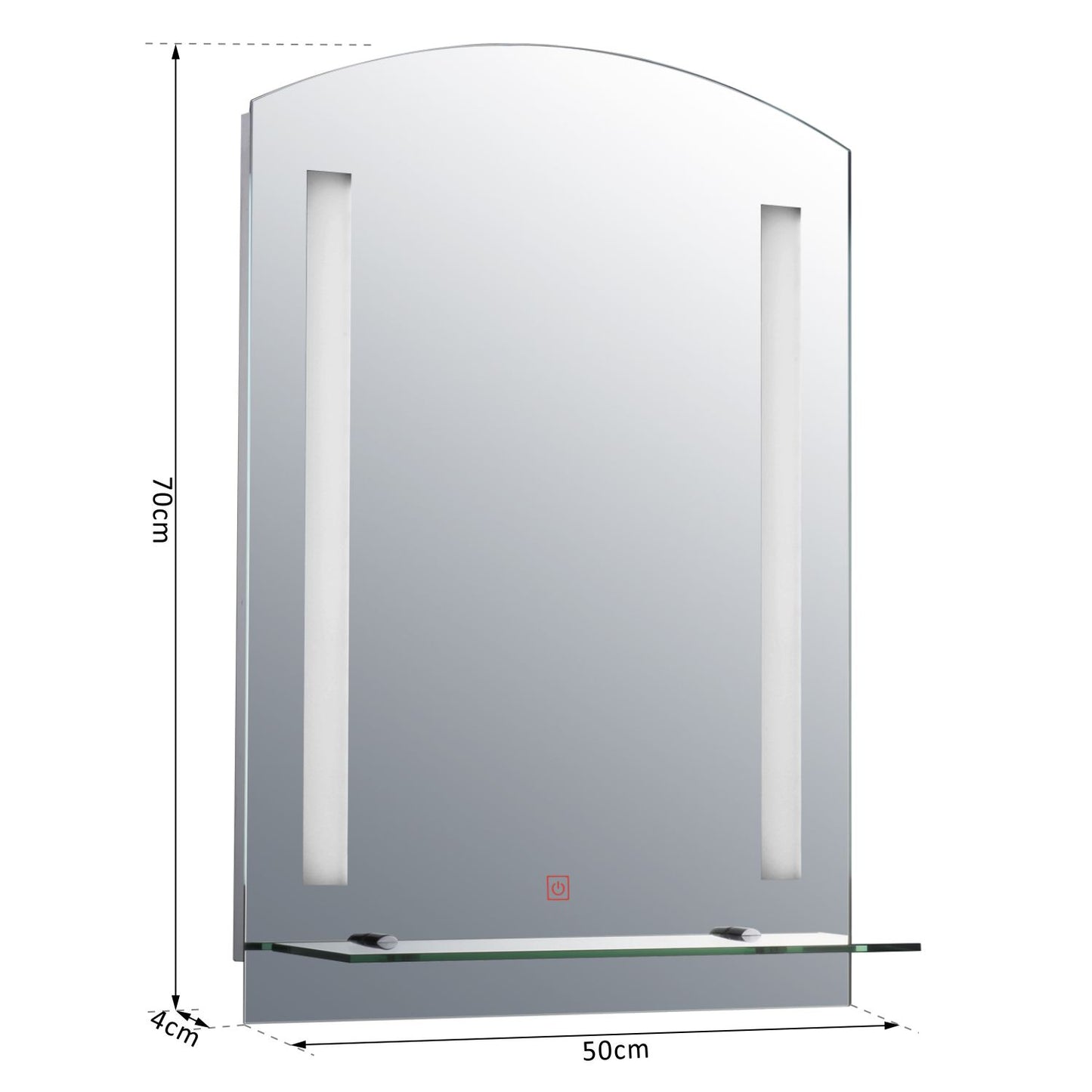 Nancy's Menifee Badkamerspiegel - Wandspiegel - Spiegel - Aluminium - LED-Verlichting - Wit Licht - Glas - 50 x 4 x 70 cm