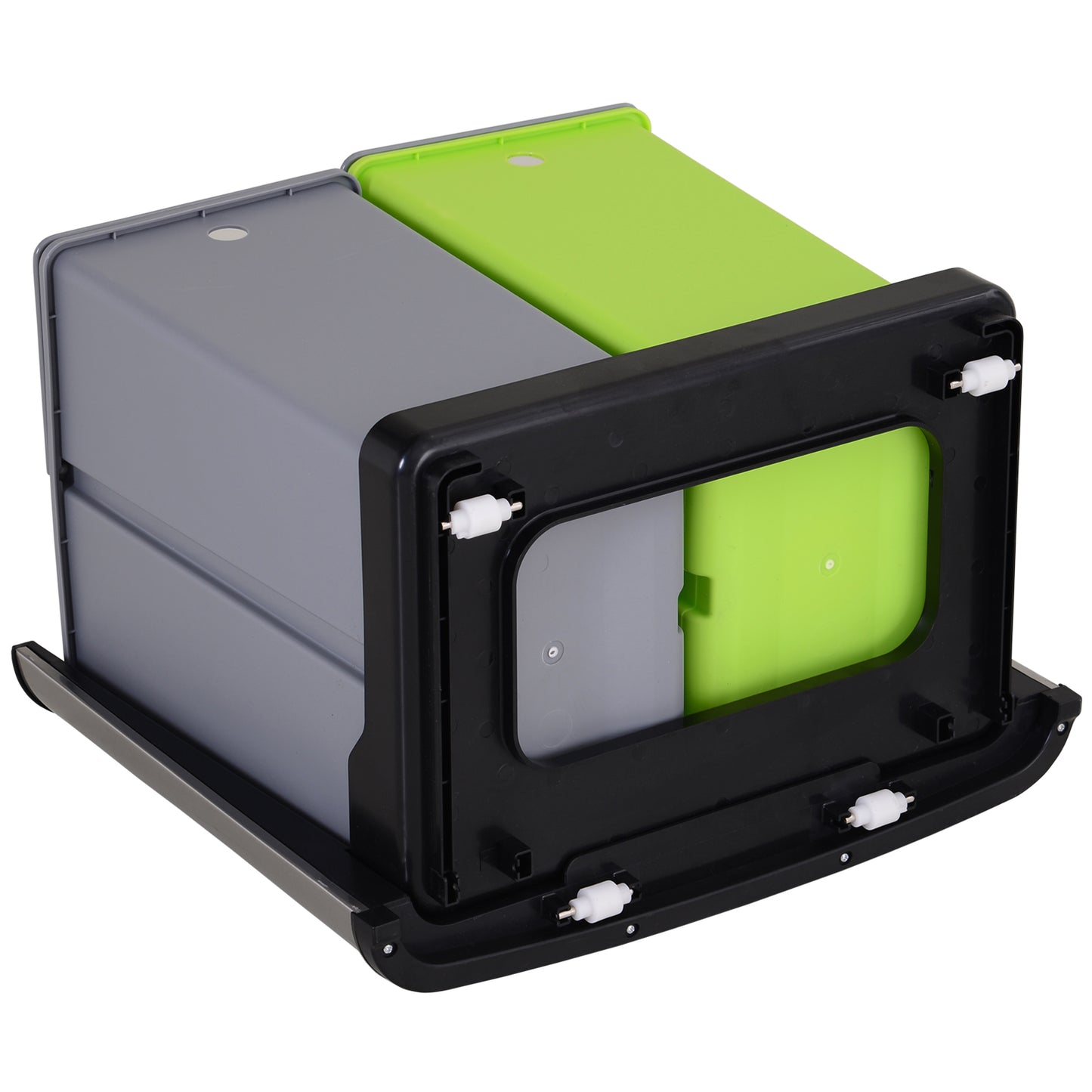 Nancy's Bozeman Prullenbak - Sensor Prullenbak - Afvalscheidingssysteem - 72 L - 3-Vaks - RVS - 42 x 30 x 81 cm - Zilver